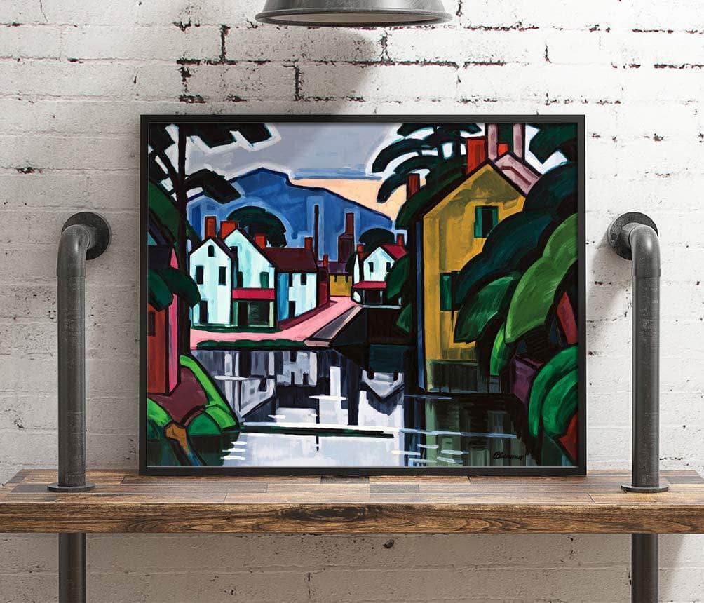 Old Canal Port Painting Oscar Bluemner Canvas Art - Image 4