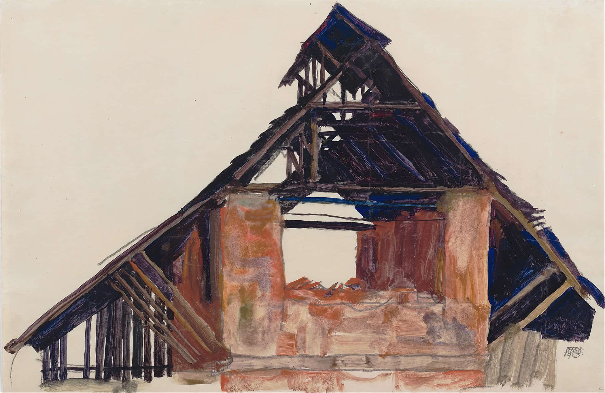Old Gable by Egon Schiele - Image 2