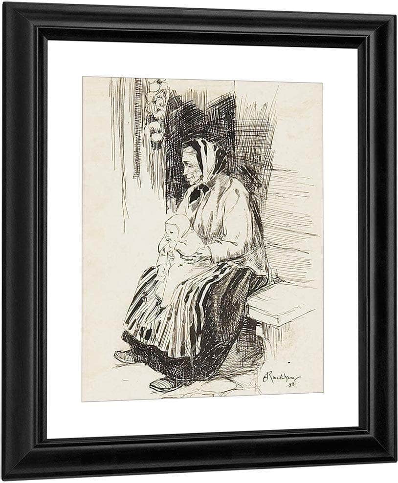 Old Lady With A Baby 1898 By Arthur Rackham - Image 3