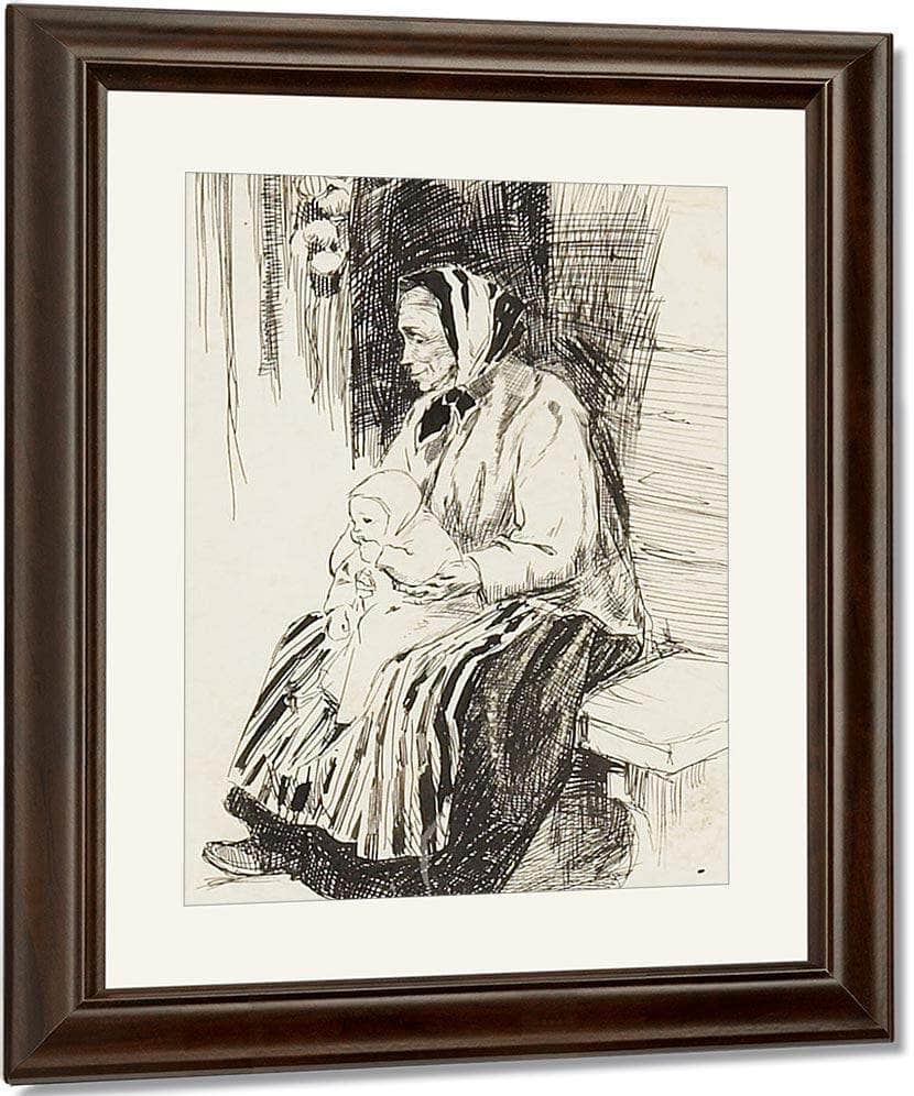 Old Lady With A Baby 1898 By Arthur Rackham - Image 4