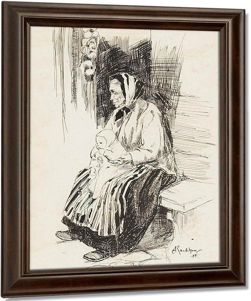 Old Lady With A Baby 1898 By Arthur Rackham - Image 5