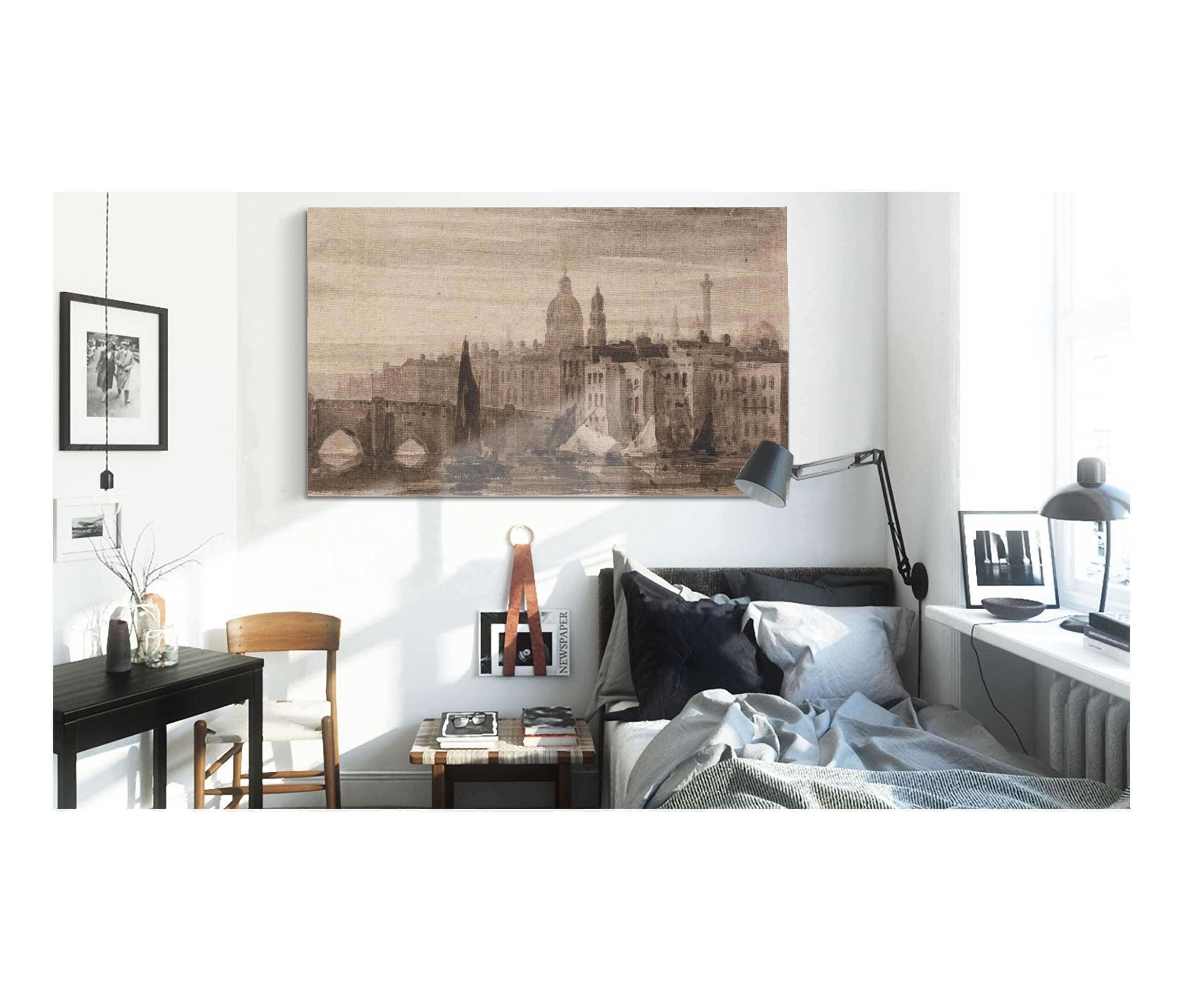 Old London Bridge And St Pauls Cathedral From The Thames by David Cox - Image 3