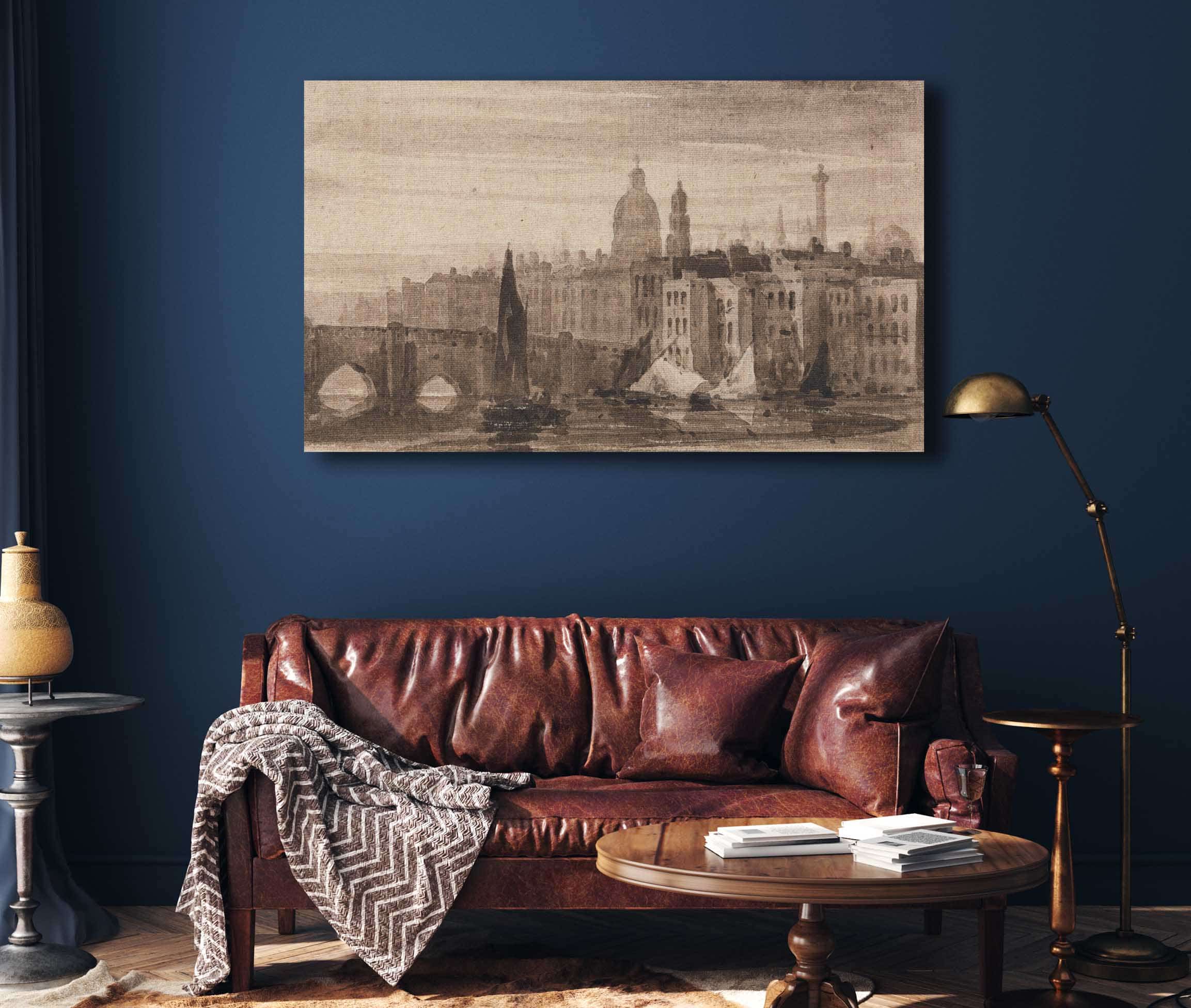 Old London Bridge And St Pauls Cathedral From The Thames by David Cox - Image 4