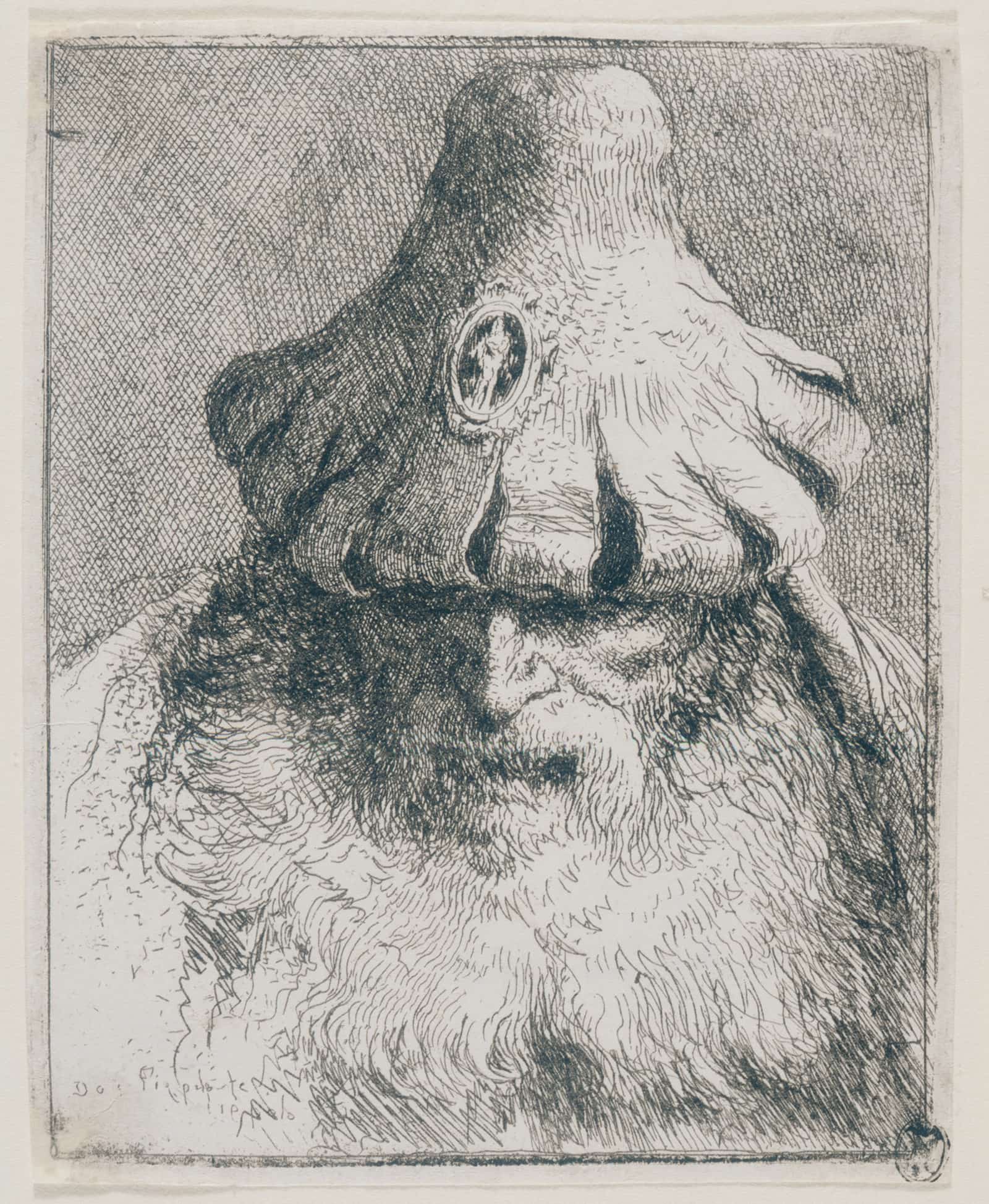 Old Man With Conical Hat by Giovanni Domenico Tiepolo