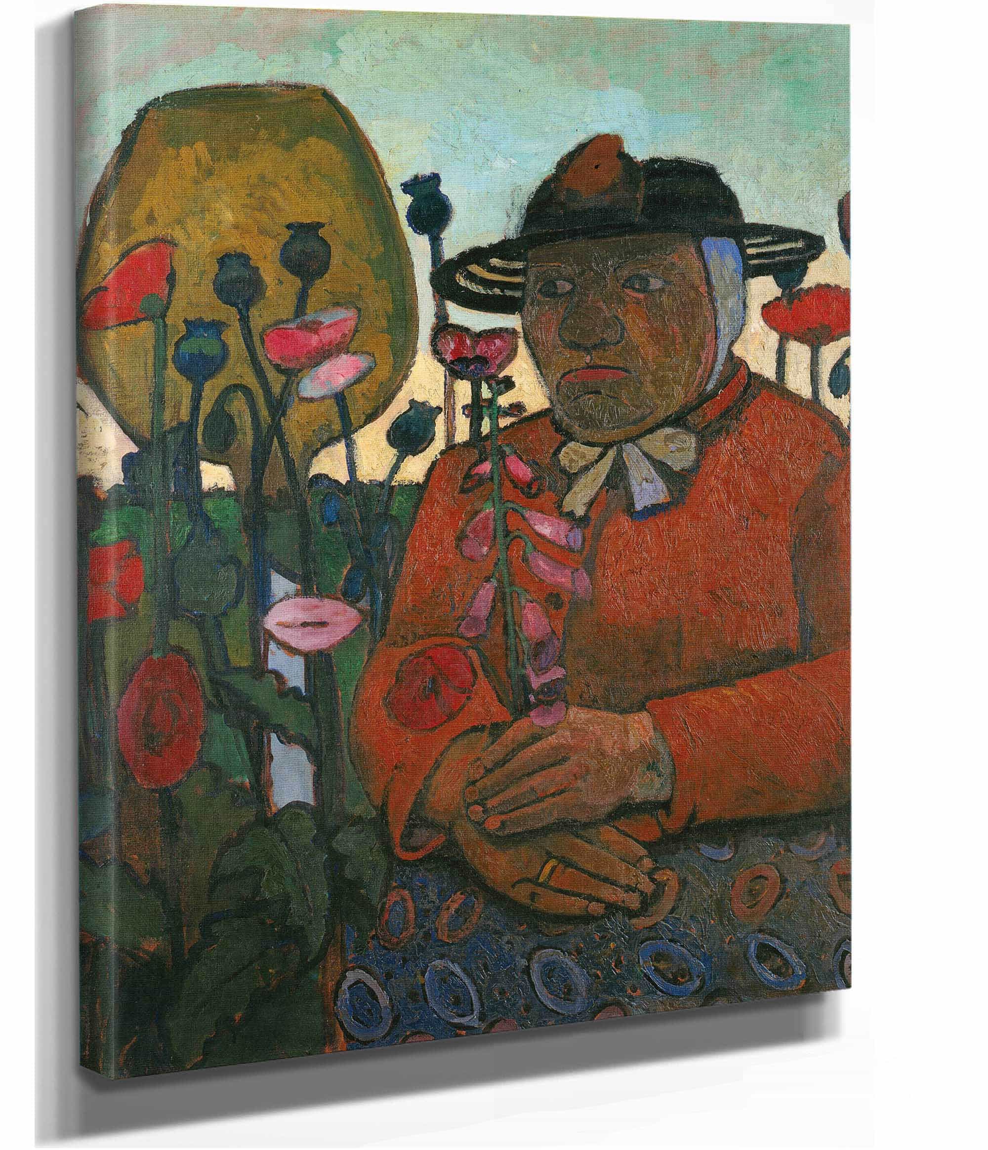 Old Poor Woman With A Glass Ball And Poppies by Paula Modersohn Becker - Image 2