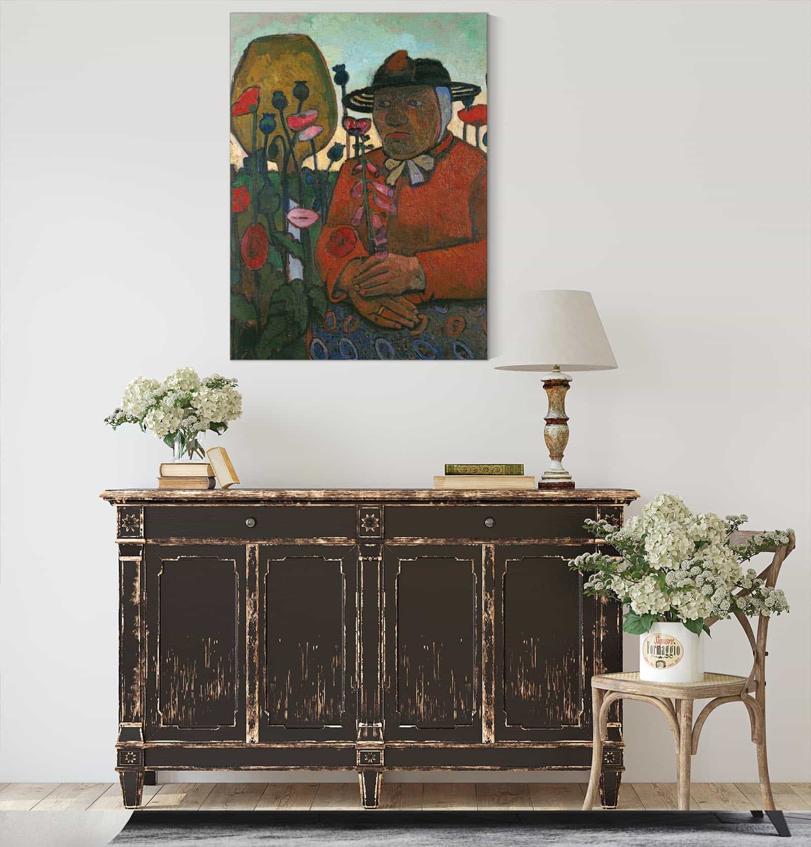 Old Poor Woman With A Glass Ball And Poppies by Paula Modersohn Becker - Image 4