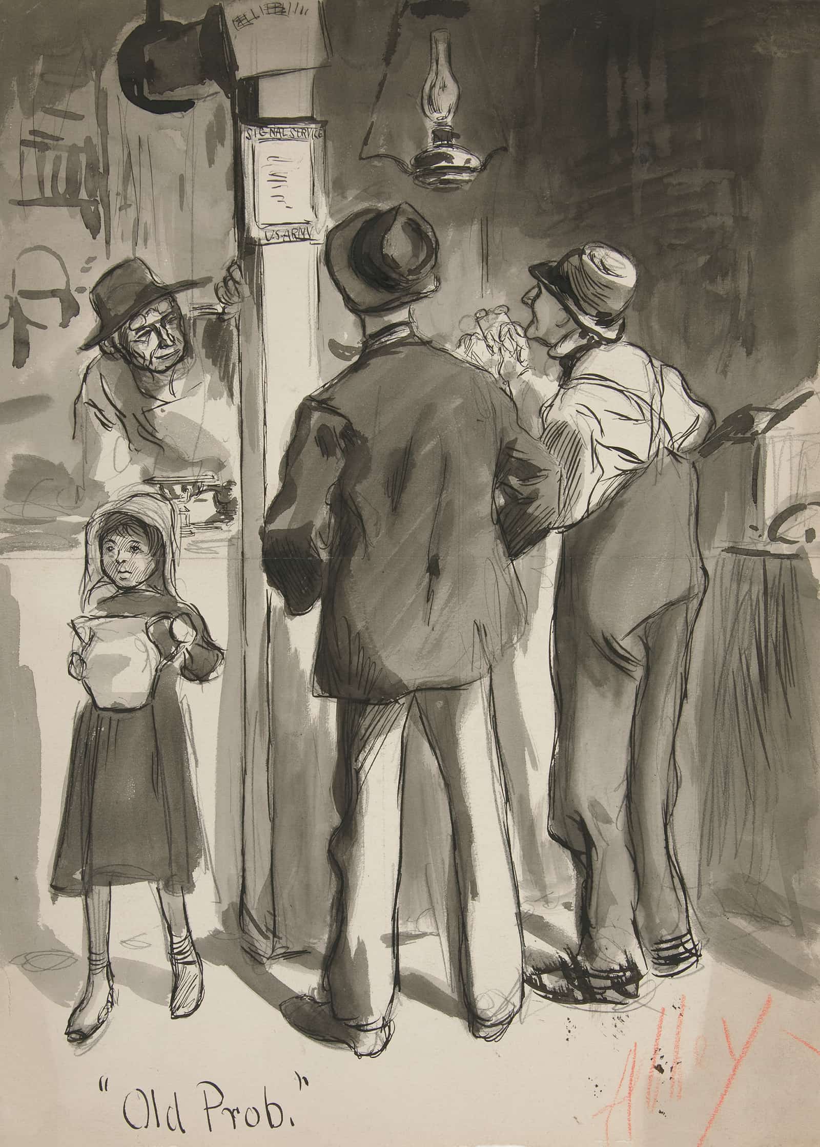 Old Prob by Edwin Austin Abbey