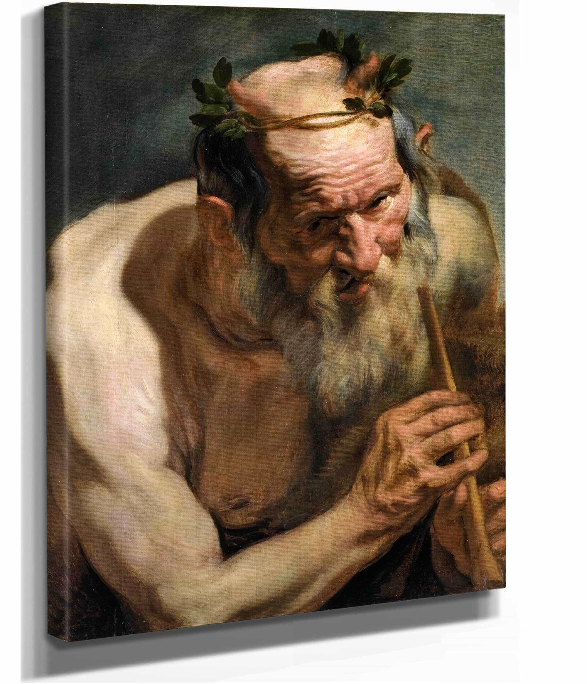 Old Satyr Holding A Flute by Jacob Jordaens - Image 2