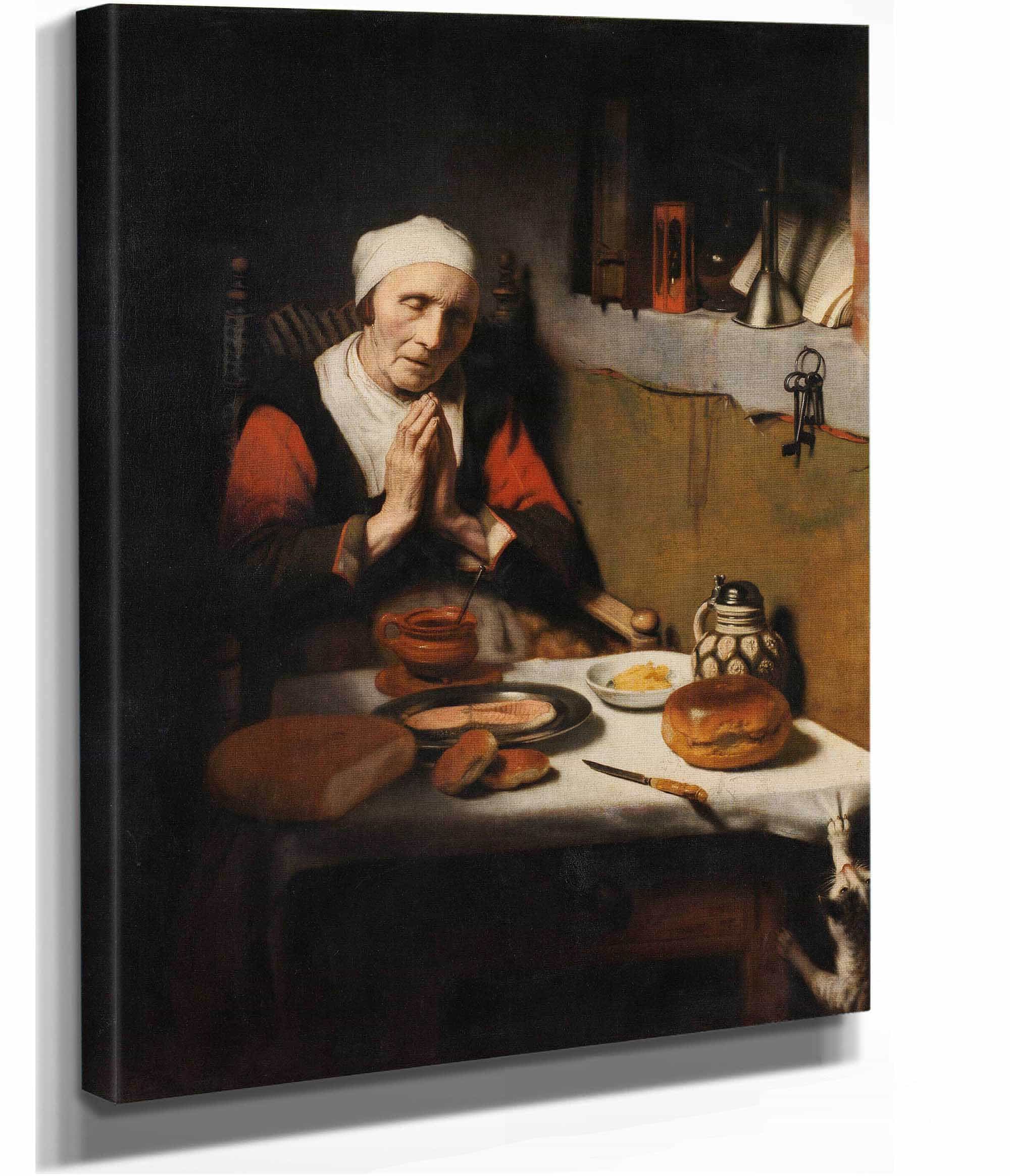 Old Woman Saying Grace Known As The Prayer Without End by Nicolaes Maes - Image 2