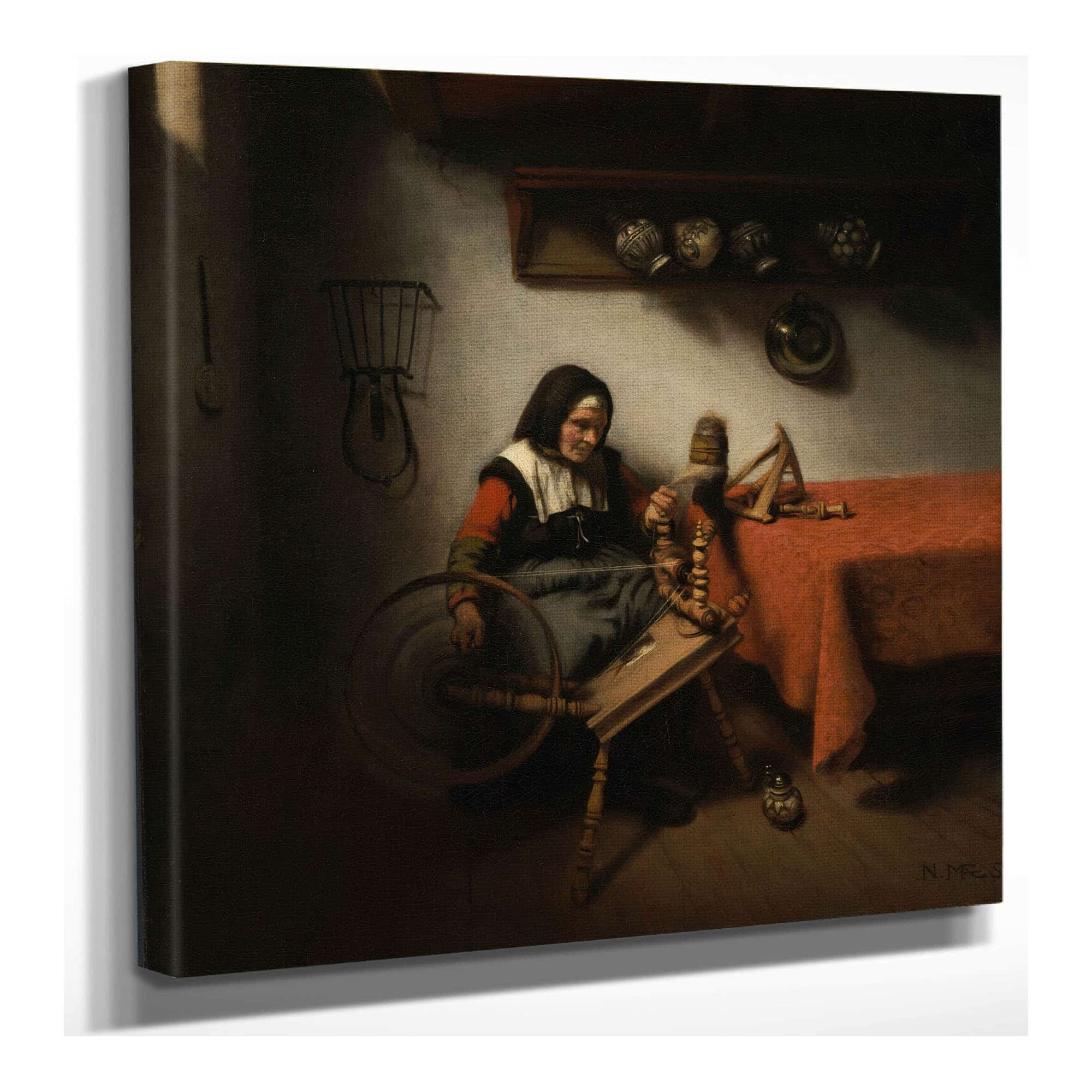 Old Woman Spinning by Nicolaes Maes