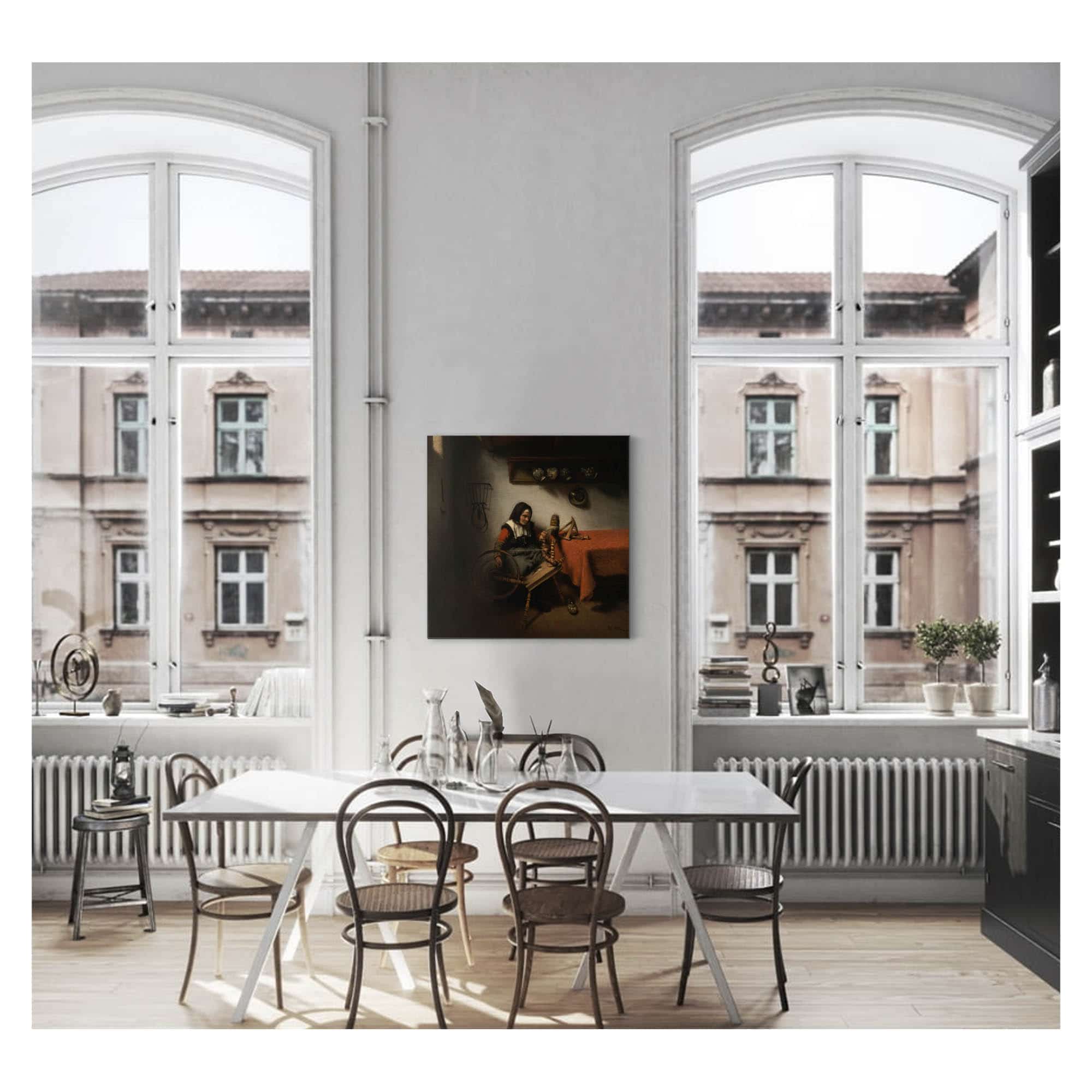 Old Woman Spinning by Nicolaes Maes - Image 6