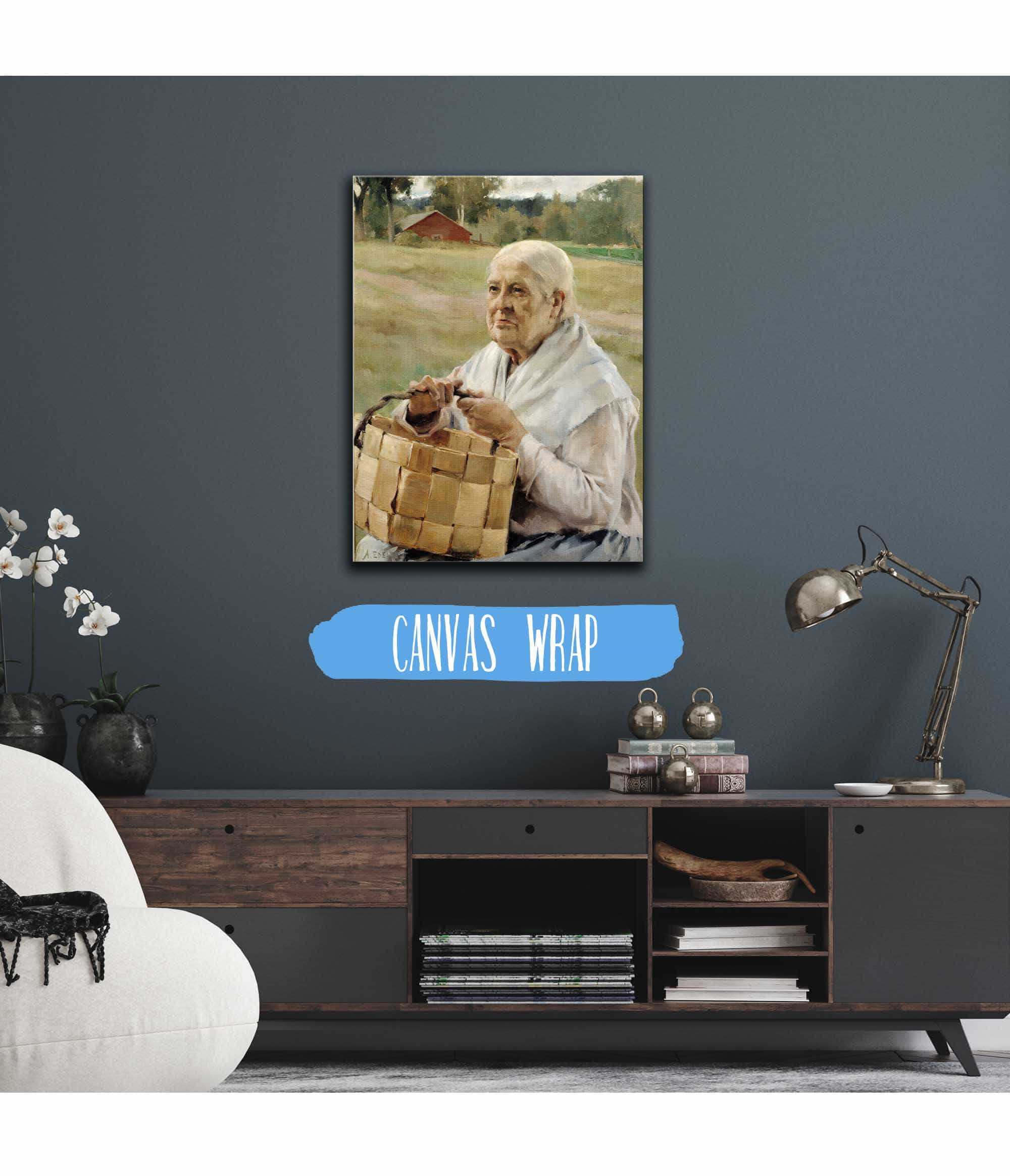 Old Woman With A Chip Basket by Albert Edelfelt - Image 3