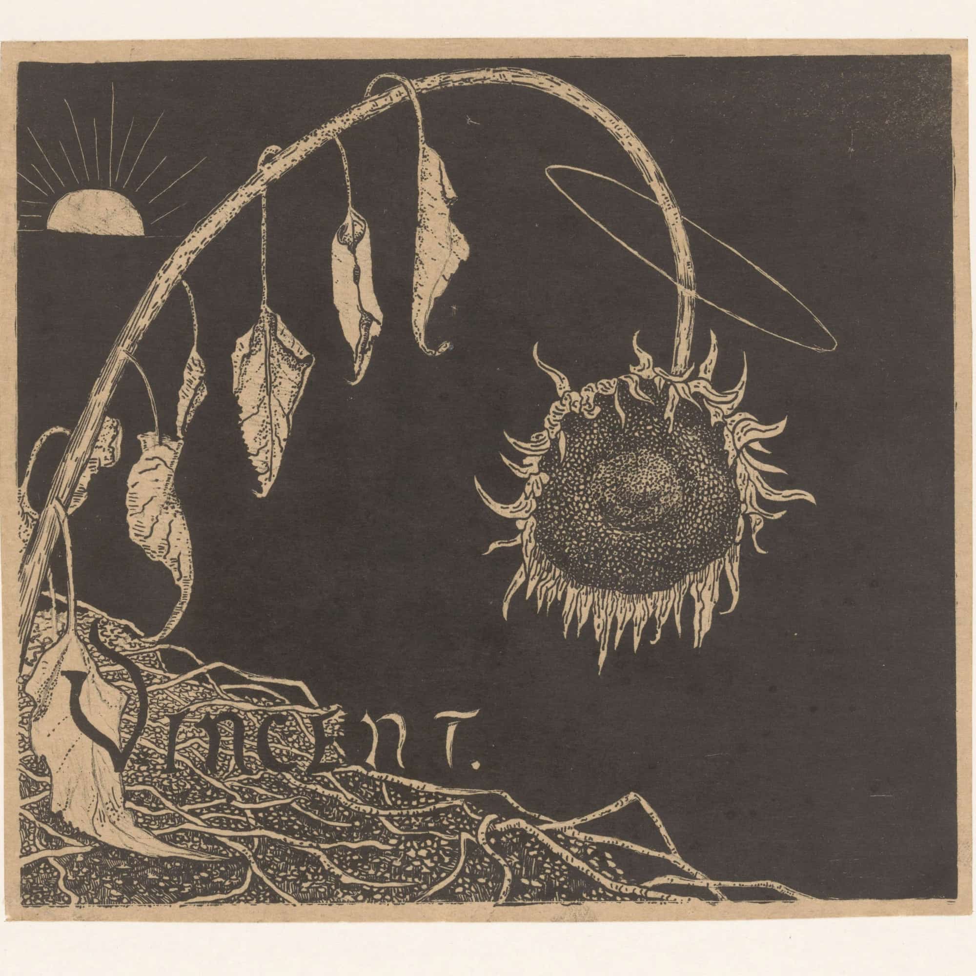 Omslagontwerp Voor Richard Roland Holst Tentoonstelling Der Nagelaten Werken Van Vincent Van Gogh In Or Before by Richard Nicolaus Roland Holst
