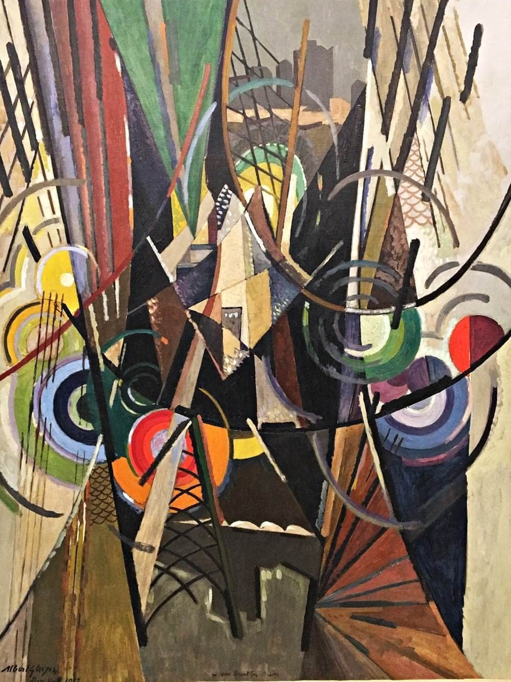 On Brooklyn Bridge Painting Albert Gleizes Canvas Art - Image 5