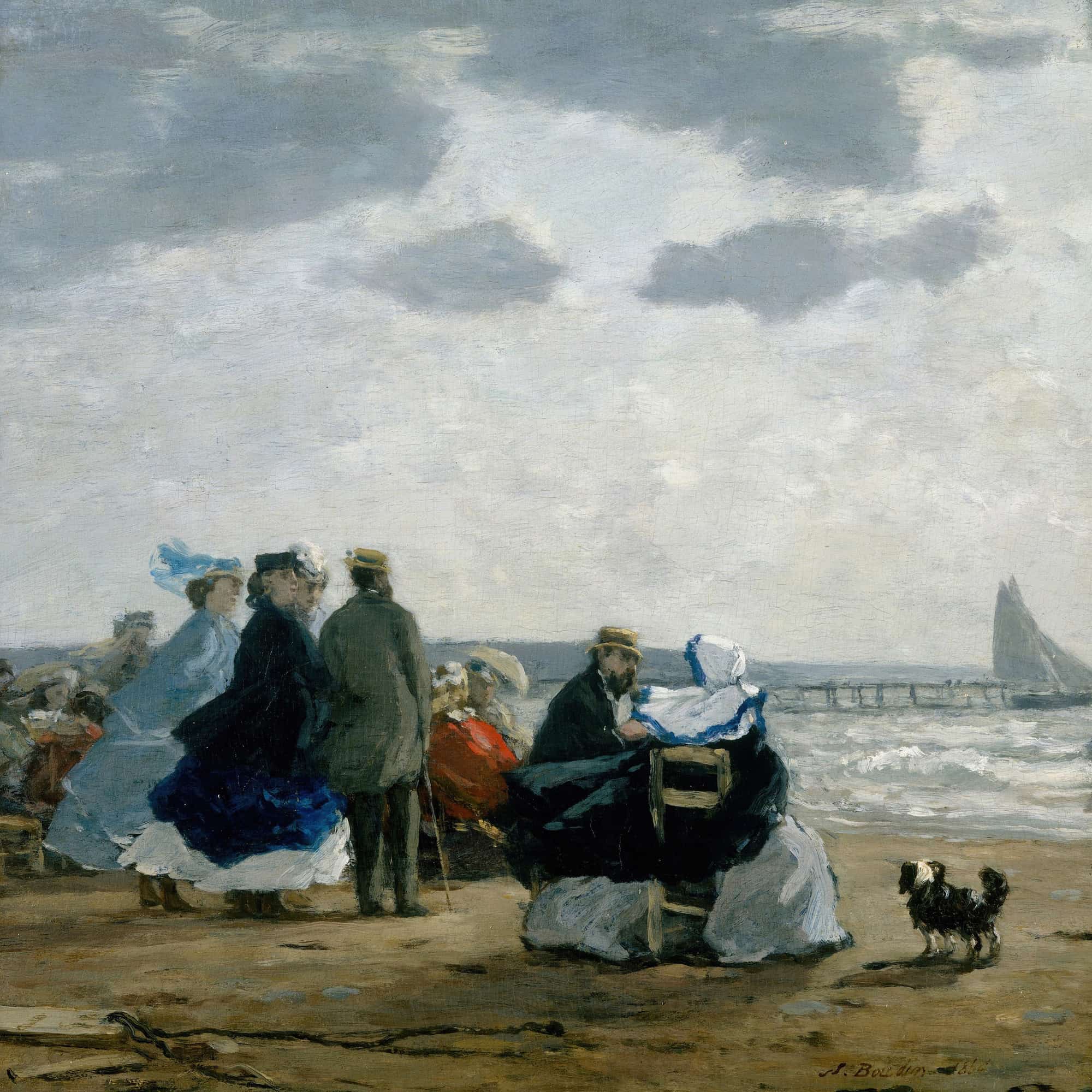 On The Beach Dieppe by Eugene Boudin - Image 4