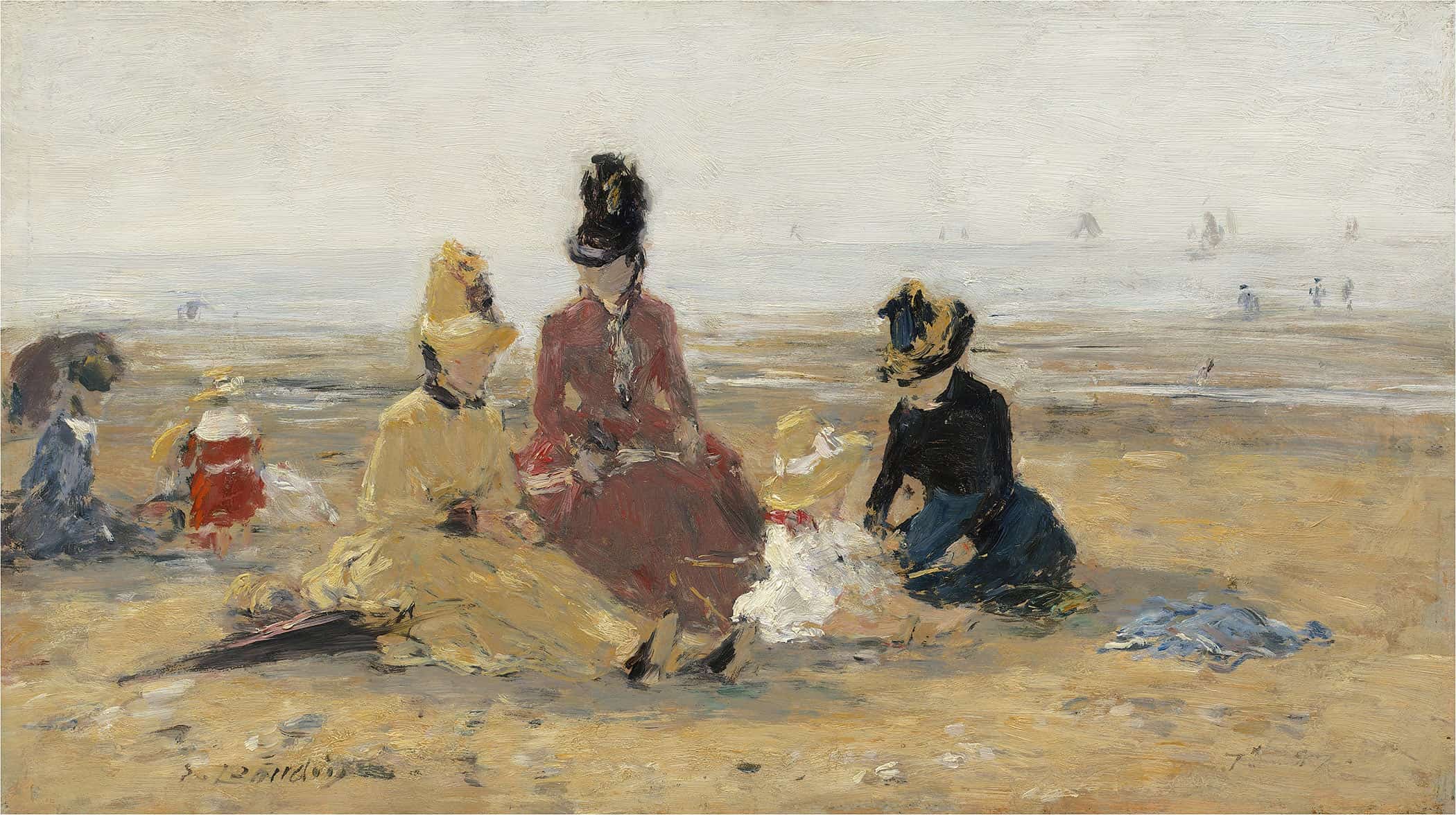 On The Beachtrouville by Eugene Boudin - Image 2