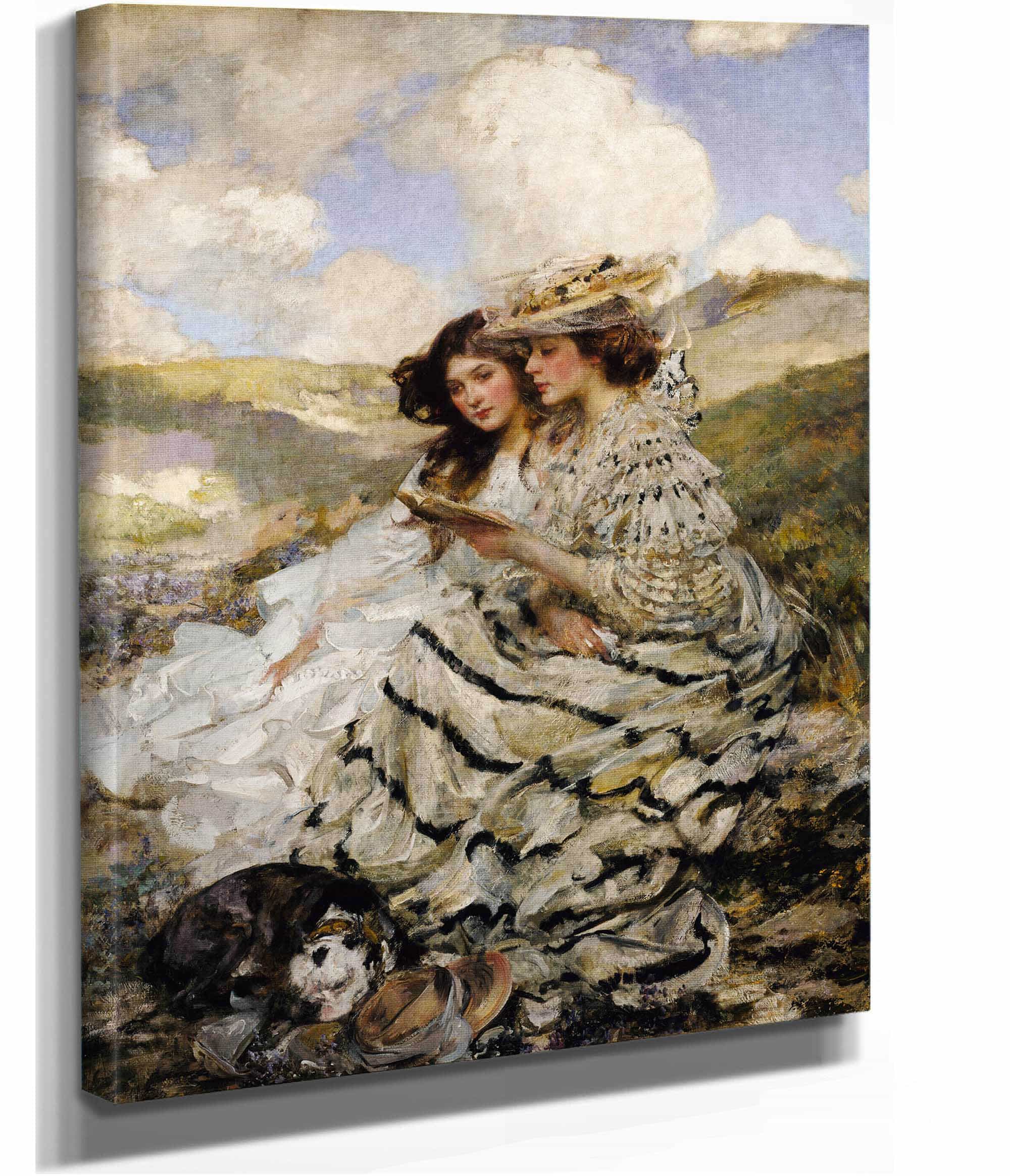 On The Dunes Lady Shannon And Kitty by James Jebusa Shannon - Image 2