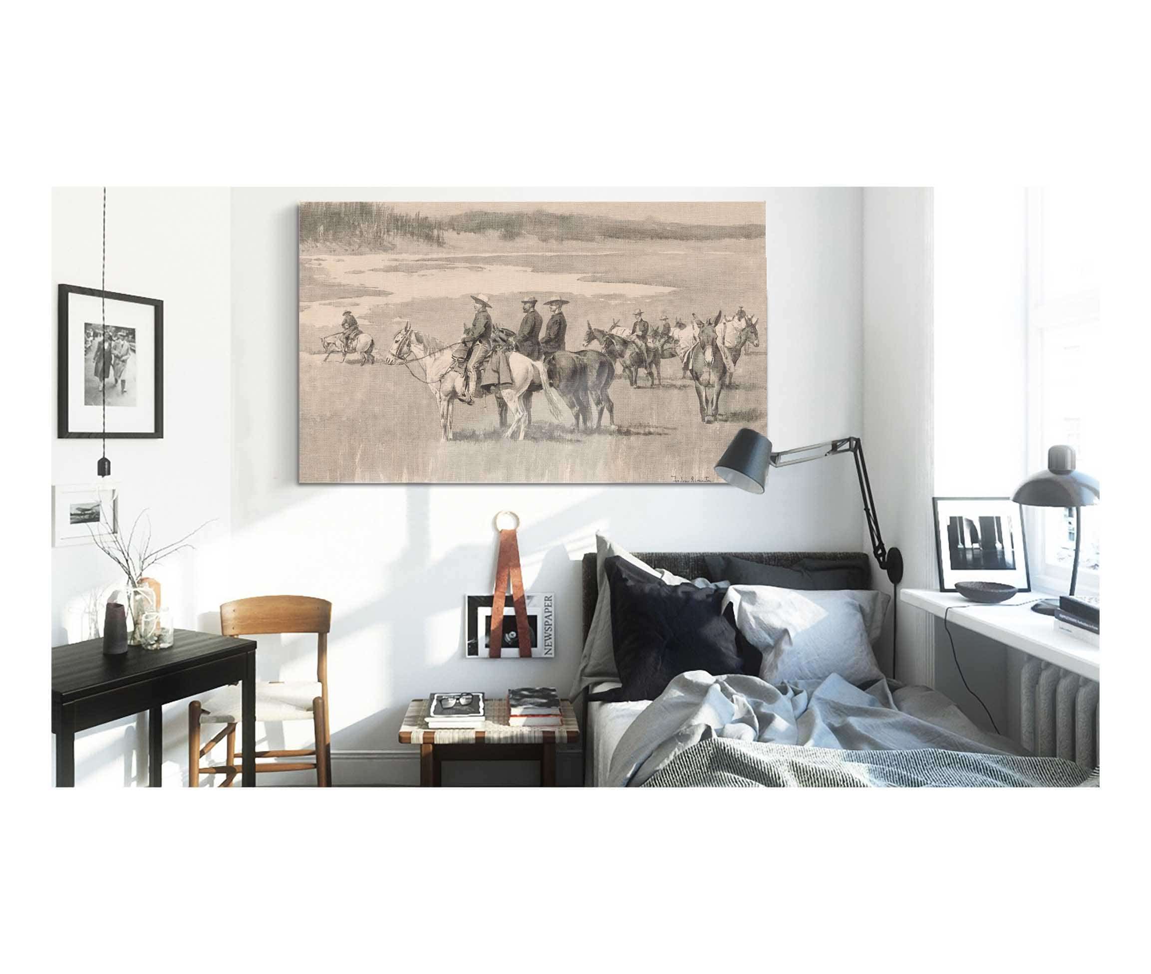 On The Head Waters Burgess Finding A Ford by Frederic Remington - Image 3