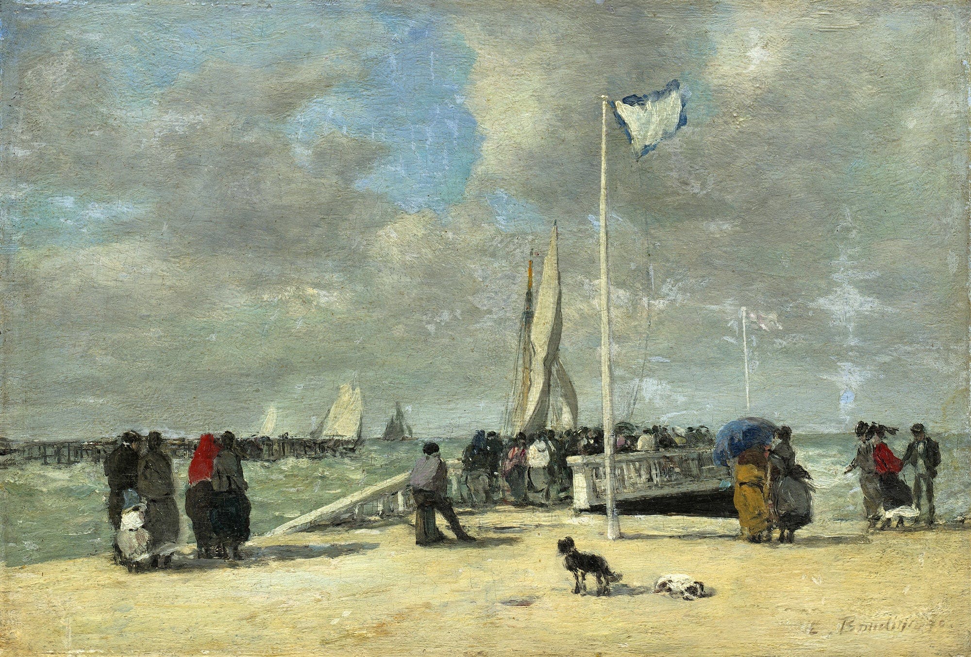 On The Jetty by Eugene Boudin - Image 2