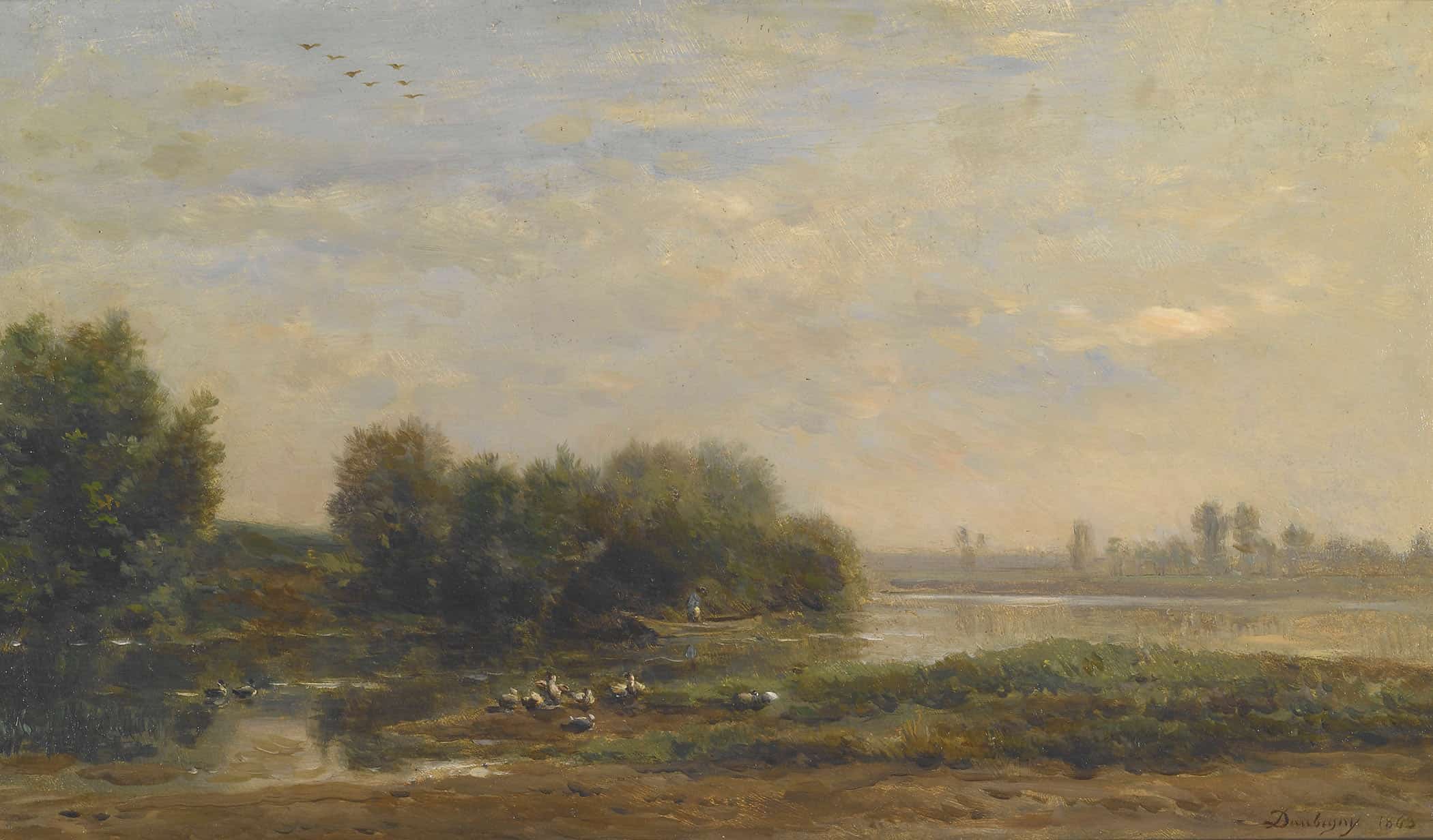 On The Oise by Charles Francois Daubigny - Image 2