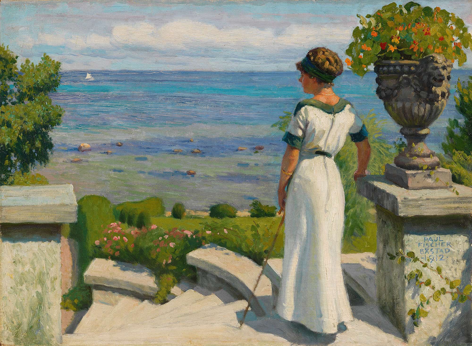On The Terrace by Paul Fischer