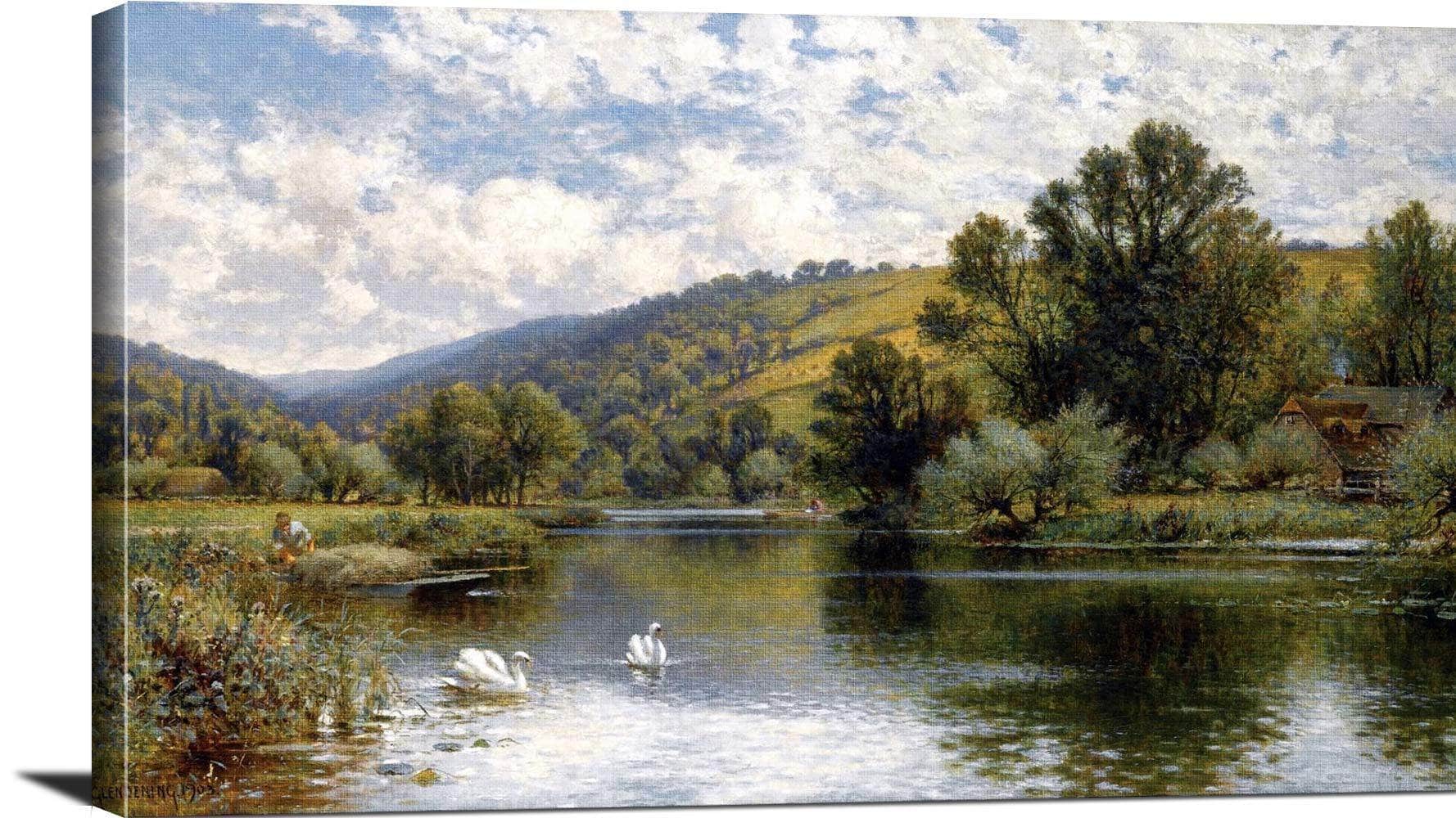 On The Thames Painting Alfred Augustus Glendening Canvas Art - Image 3