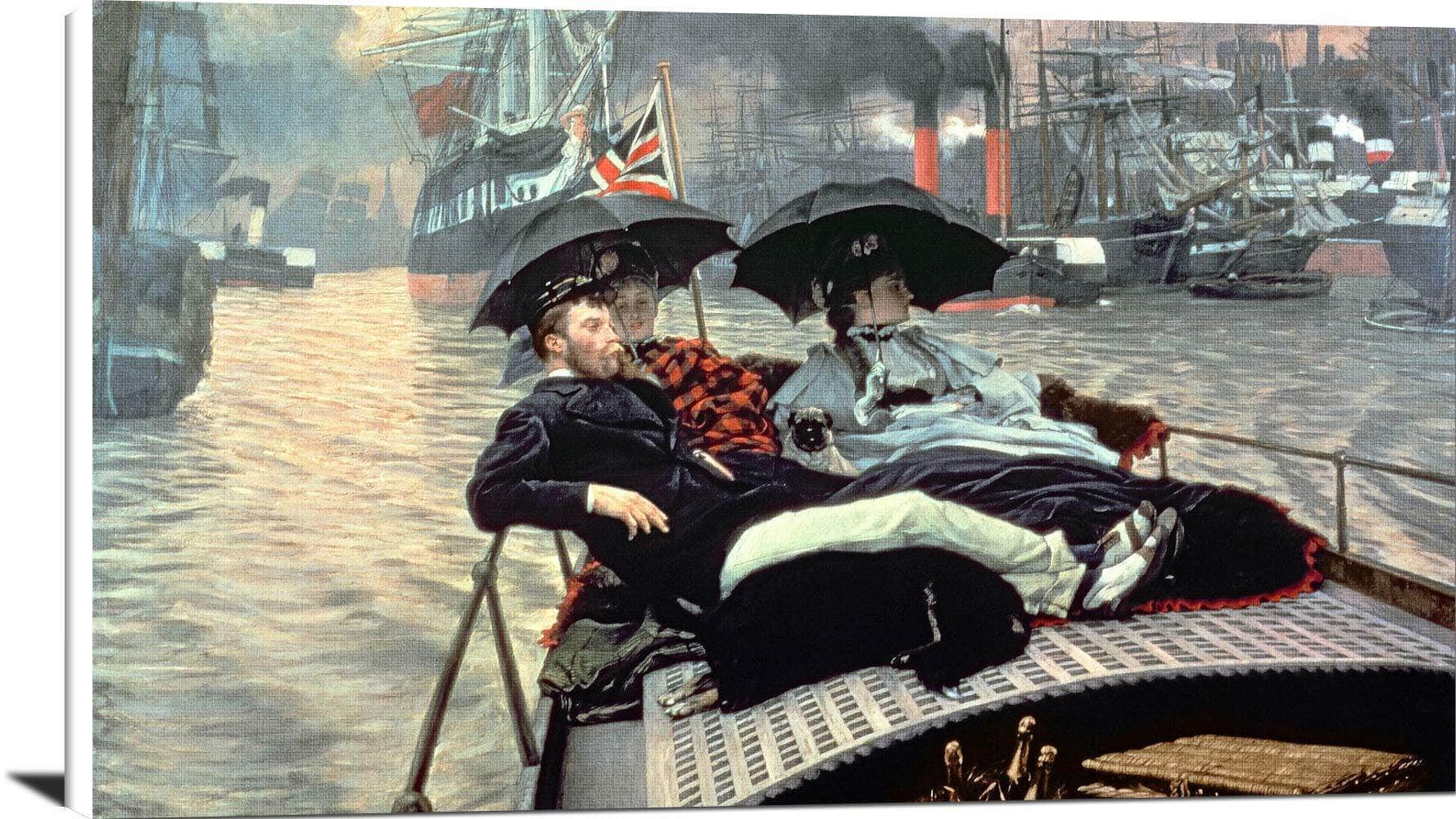 On The Thames Painting James Tissot Canvas Art