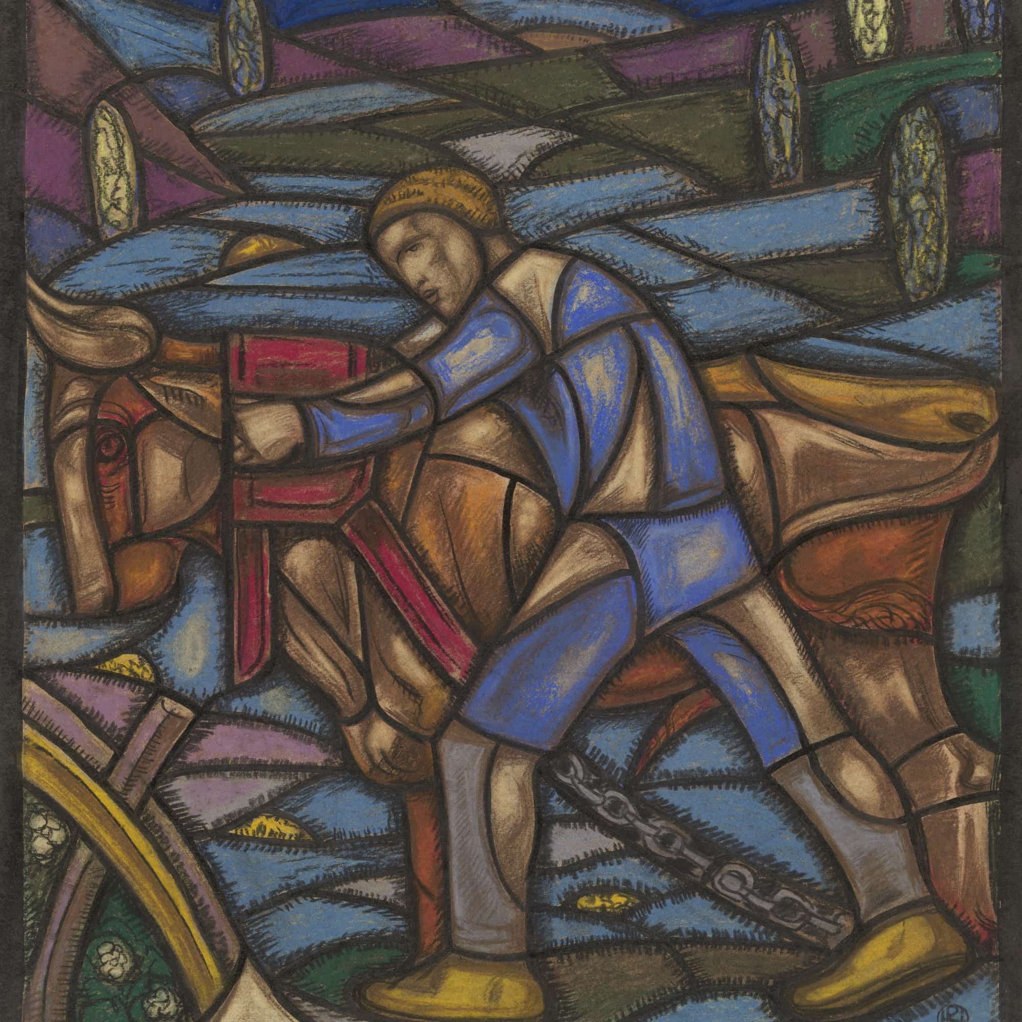 Ontwerp Voor Raam In Het Nederlands Paviljoen Op De Tentoonstelling Arts Decoratifs Te Parijs by Richard Nicolaus Roland Holst - Image 3