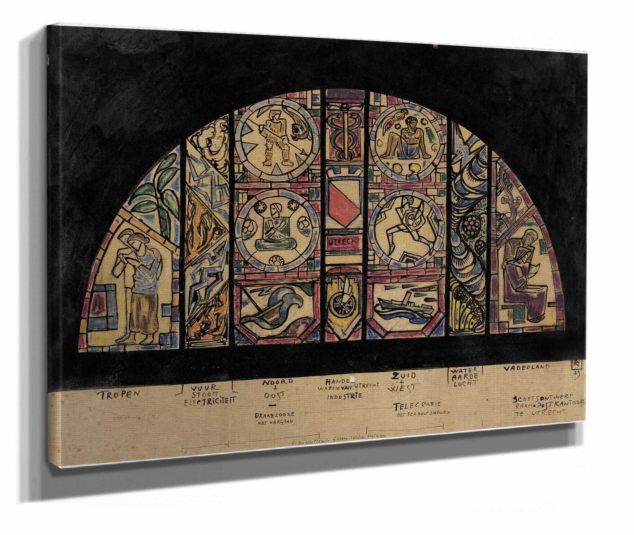 Ontwerp Voor Raam In Het Postkantoor Te Utrecht by Richard Nicolaus Roland Holst - Image 2