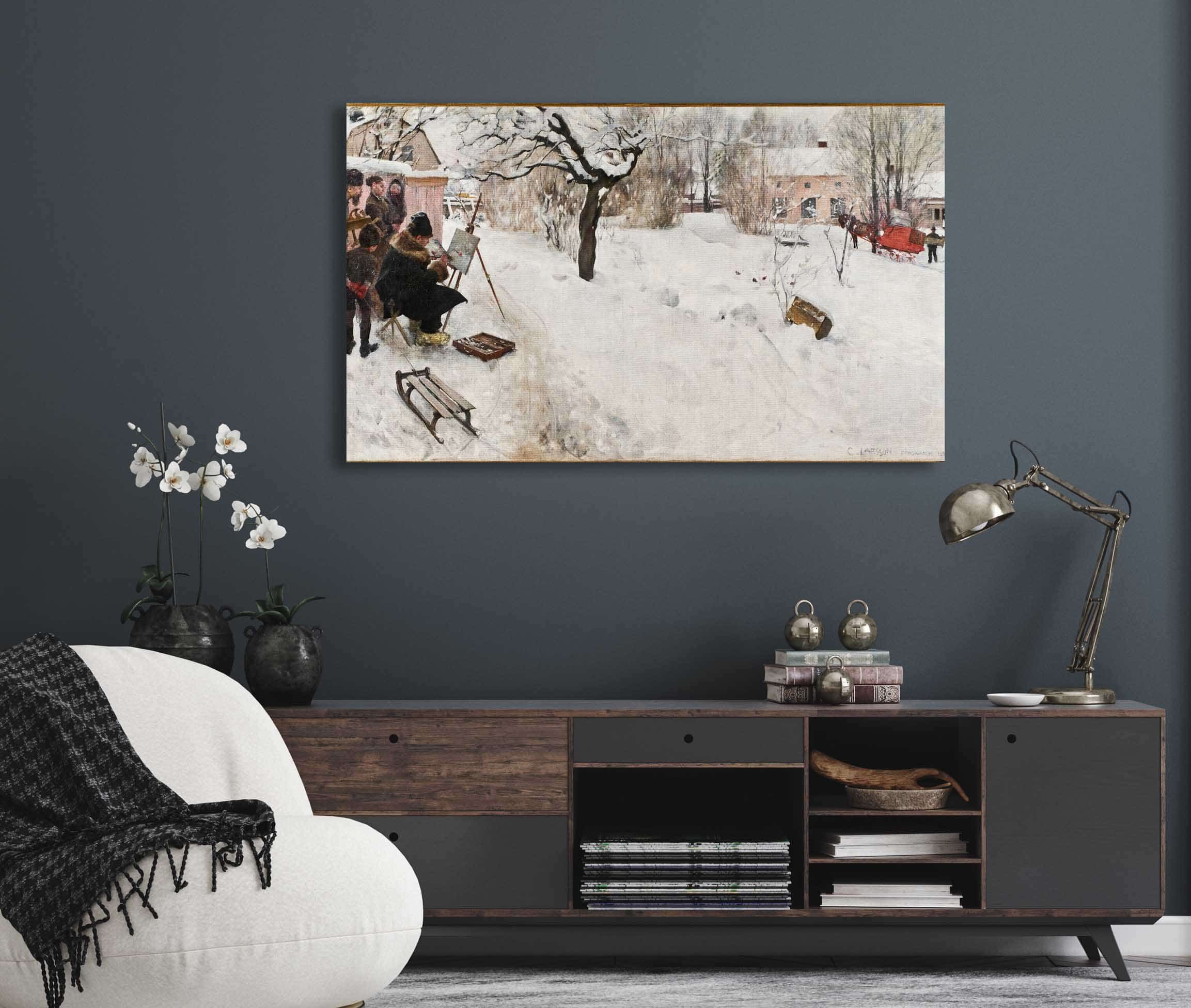 Open Air Painter Winter Motif From Asogatan Stockholm by Carl Larsson - Image 5