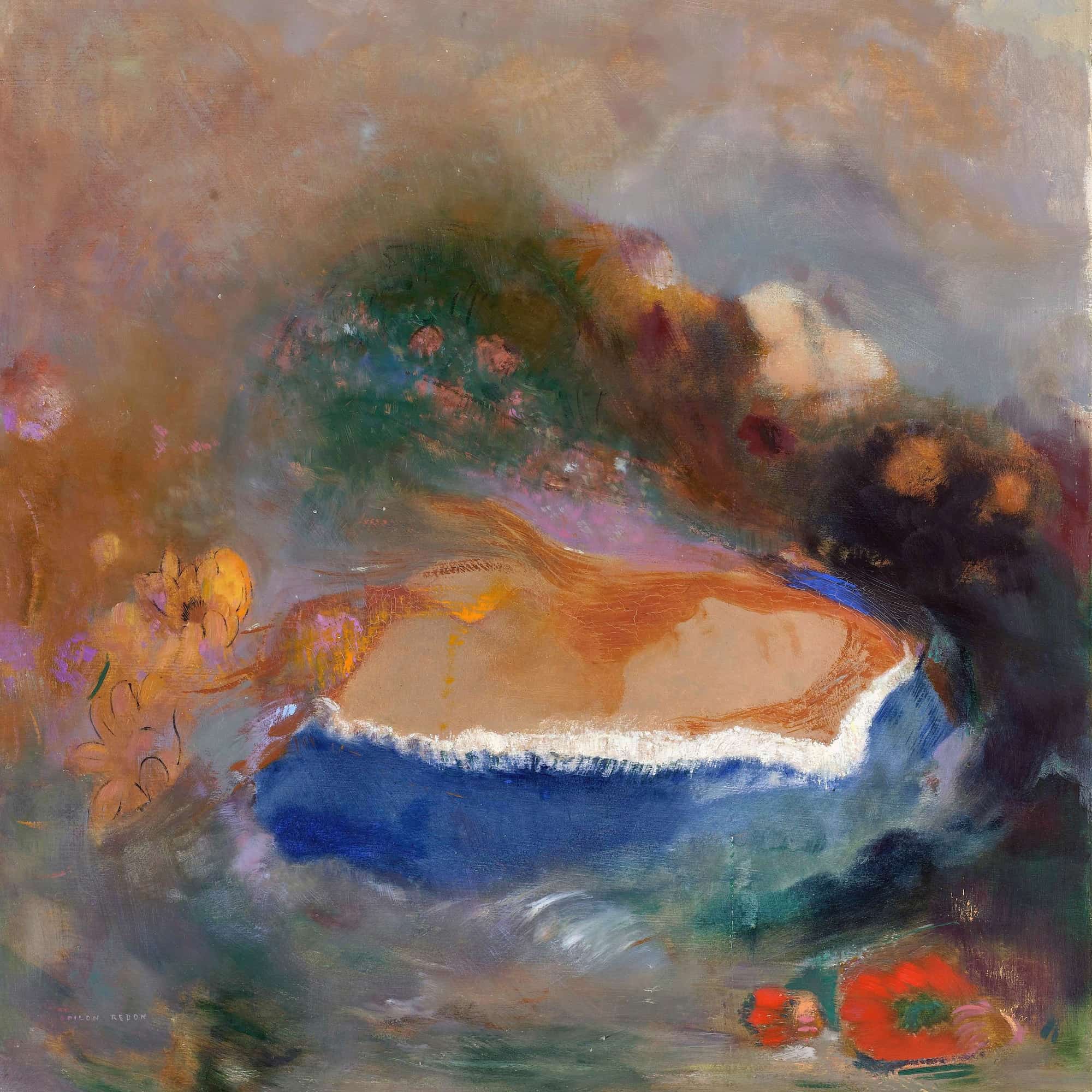 Ophelia With A Blue Wimple In The Water  by Odilon Redon - Image 4