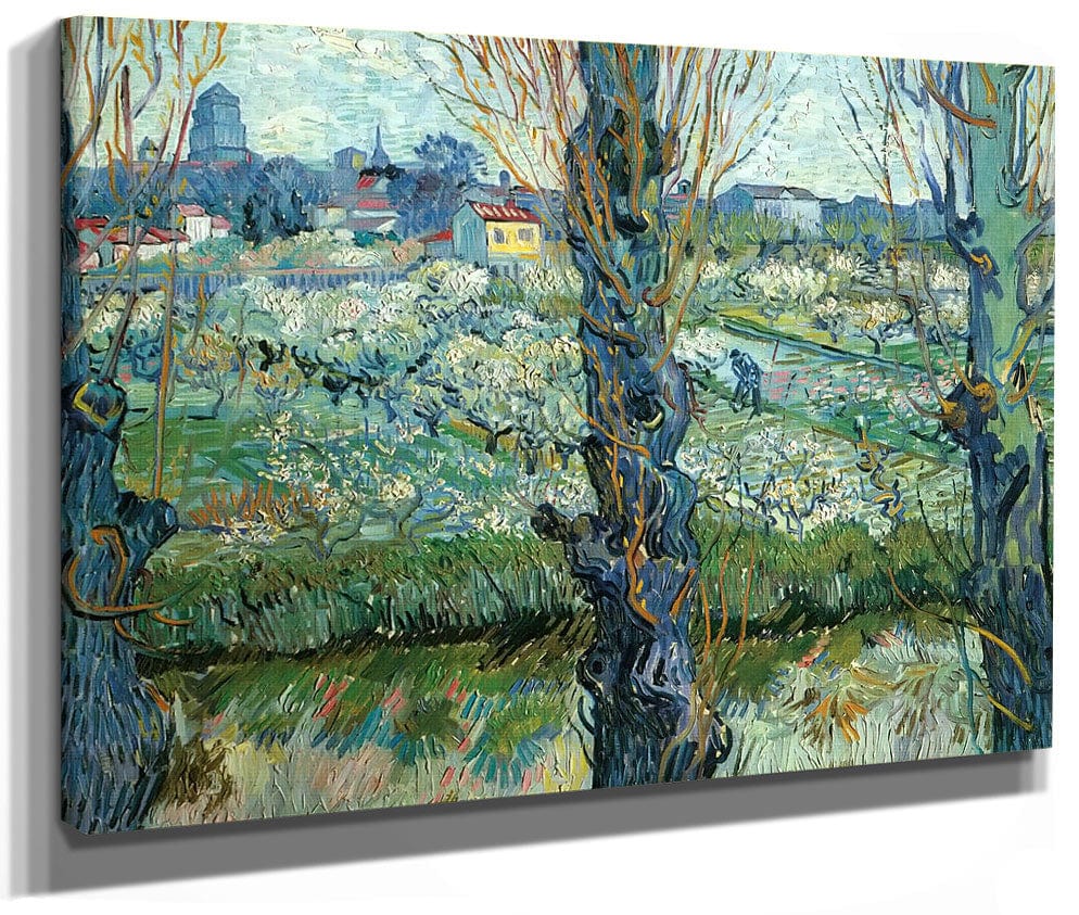 Orchard In Blossom With View Of Arles By Vincent Van Gogh
