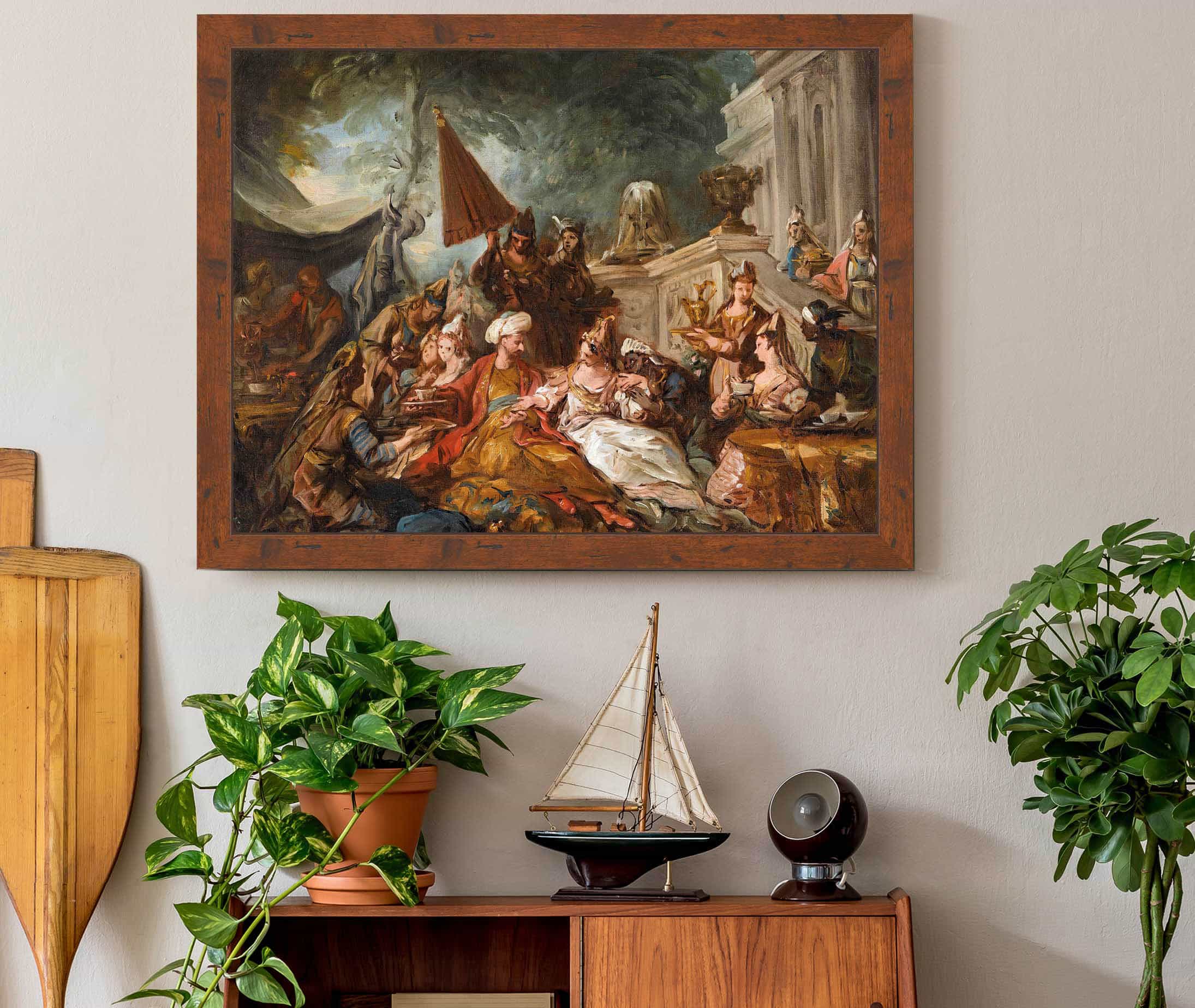 Oriental Scene Or Esthers Banquet by Jean Francois De Troy - Image 3