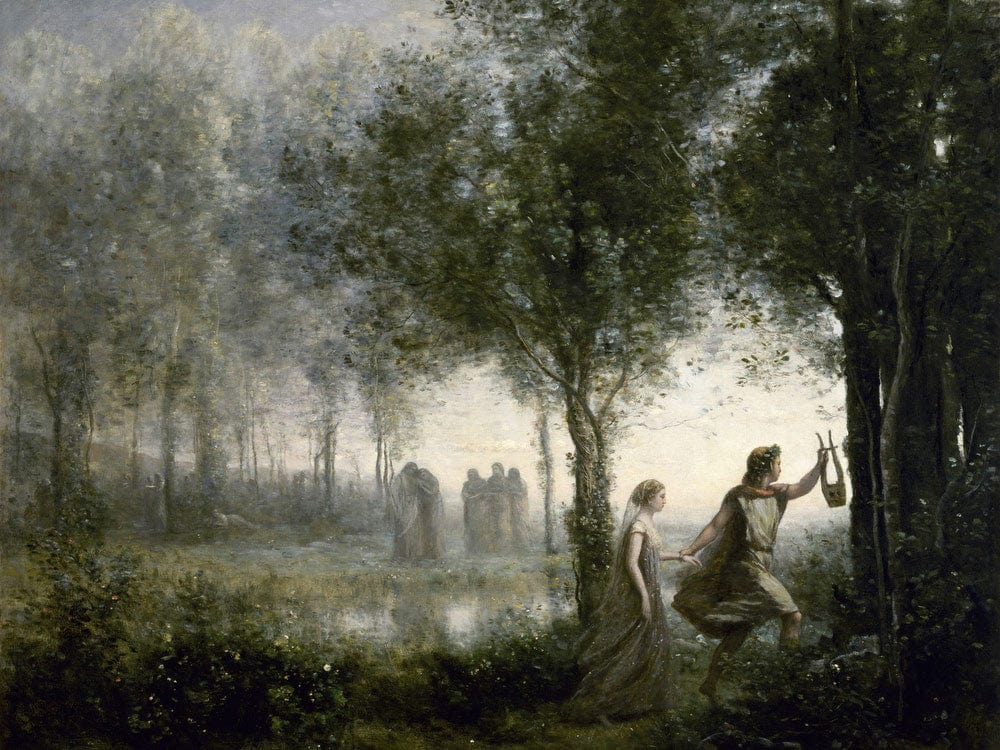 Orpheus Leading Eurydice From The Underworld By Jean Baptiste Camille Corot - Image 7