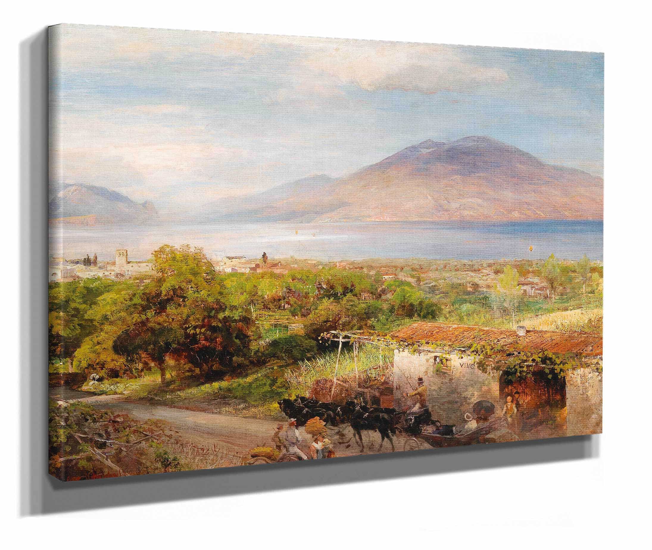Osteria Near Naples by Oswald Achenbach - Image 2