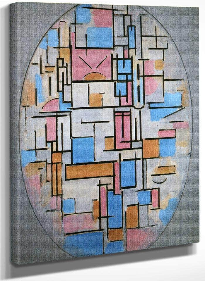 Oval Composition With Light Colors 1913 1914 Oil On Canvas 1076X788Mm The Museum Of Modern Art New York By Piet Mondrian