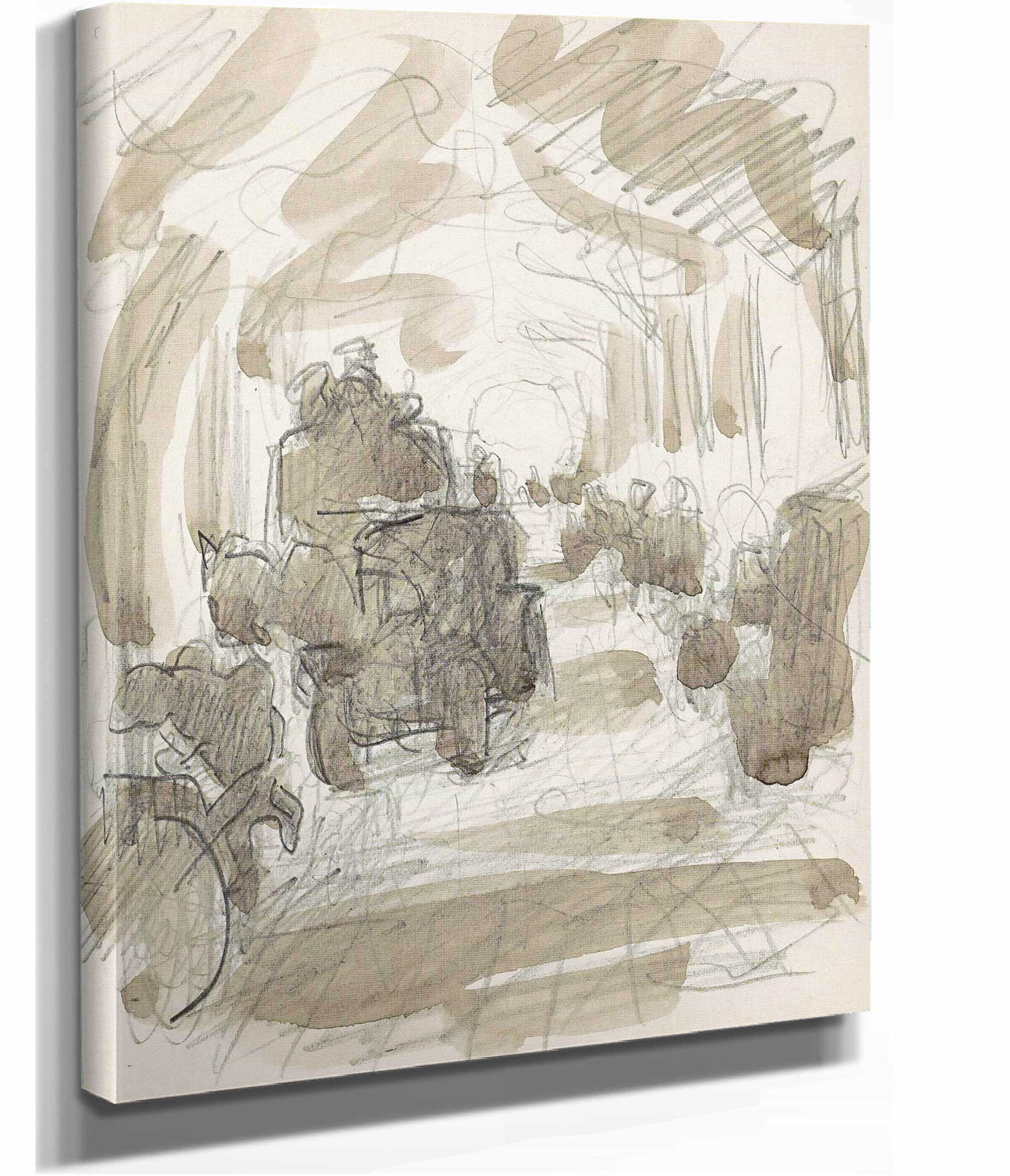 Overdekte Galerij Met Figuren En Een Paardenkar by Reijer Stolk - Image 2