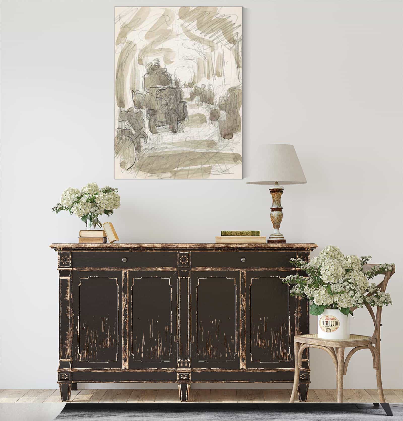 Overdekte Galerij Met Figuren En Een Paardenkar by Reijer Stolk - Image 4