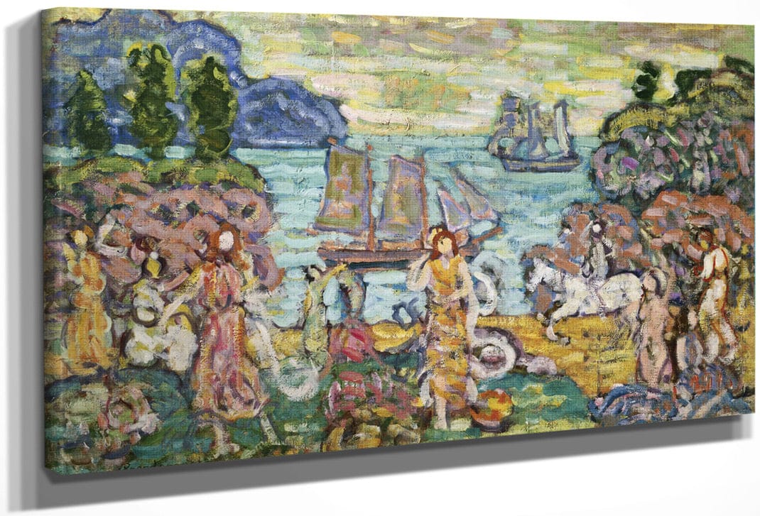 Painting Of A Seaside Scene By Maurice Brazil Prendergast