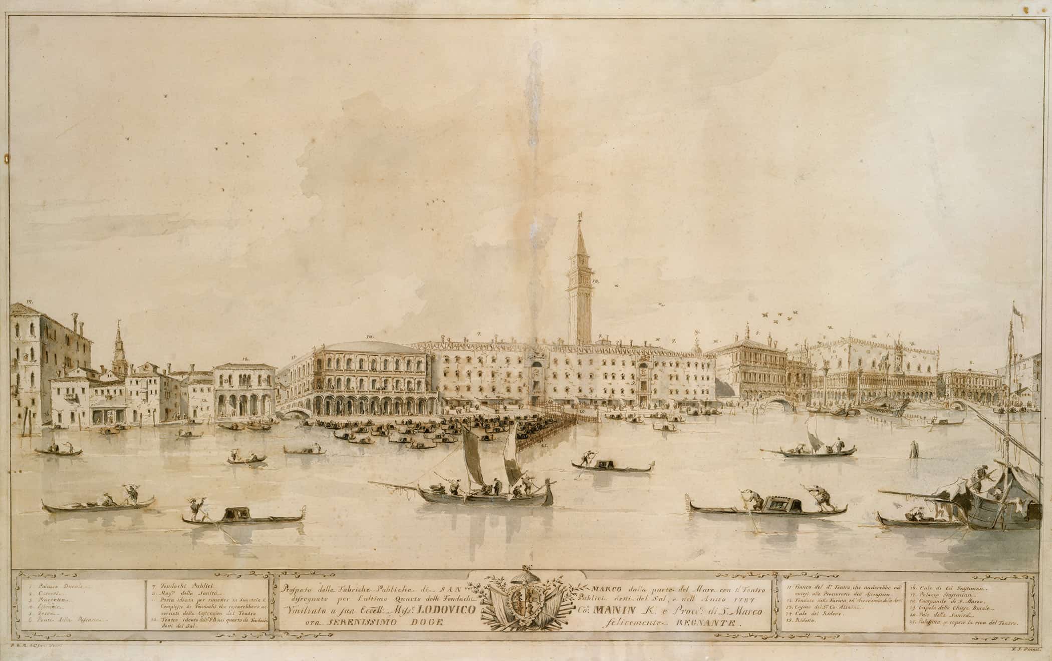 Panorama Of Venice From The Bacino Di San Marco Including The Project For The Proposed Teatro Manin by Francesco Guardi