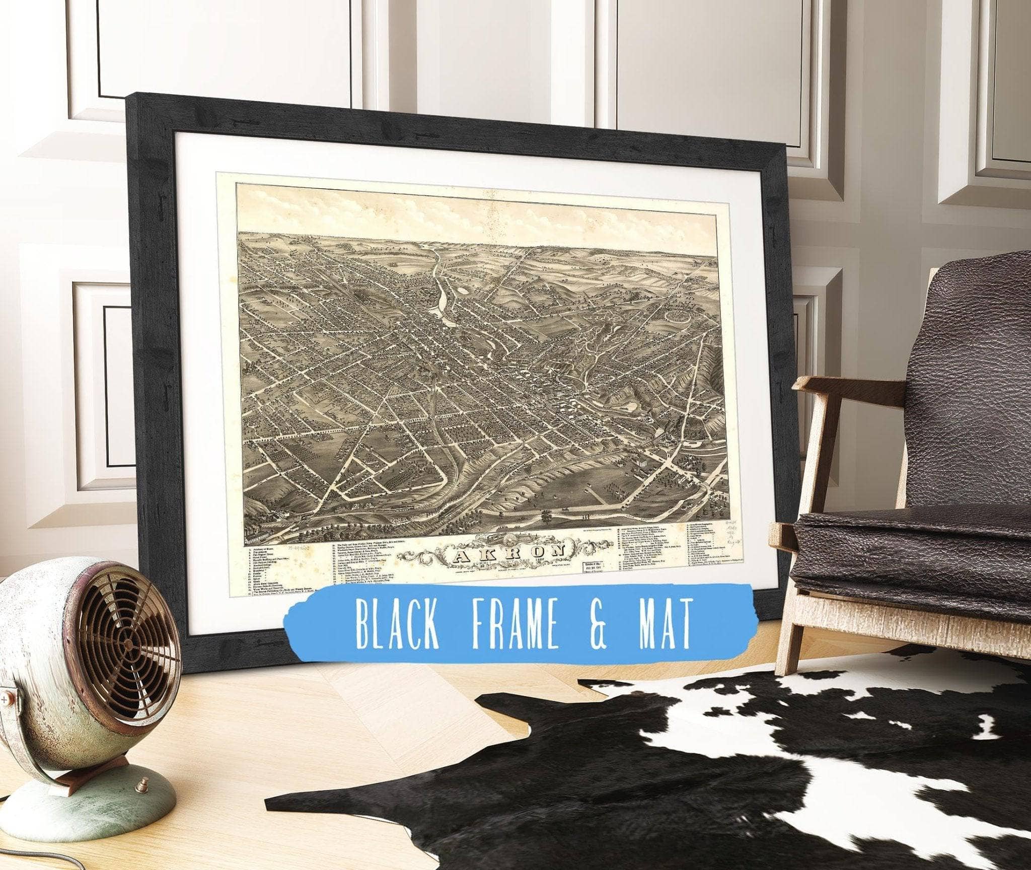 Panoramic View Of The City Of Akron Summit County Ohio 1882 State of Ohio - Image 3