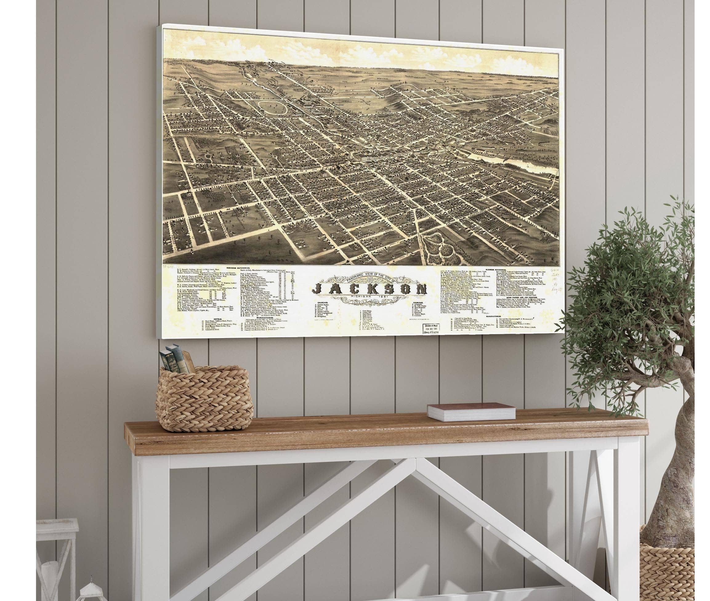 Panoramic View Of The City Of Jackson Michigan 1881 State Of Michigan - Image 2