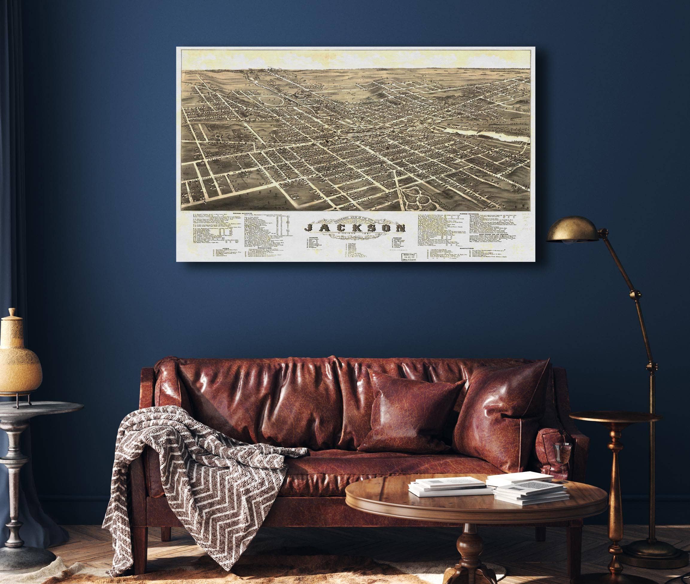 Panoramic View Of The City Of Jackson Michigan 1881 State Of Michigan - Image 5