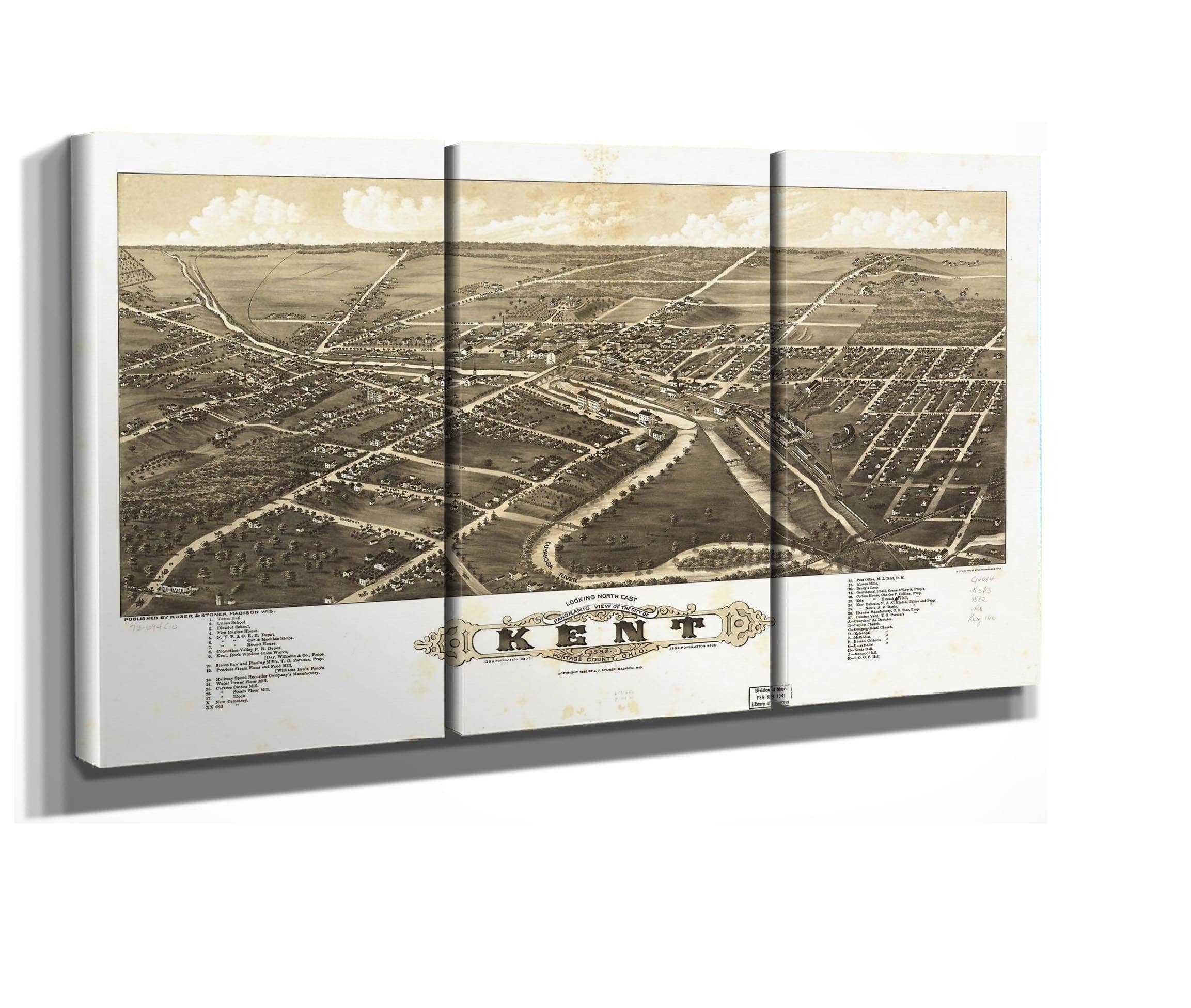 Panoramic View Of The City Of Kent Portage County Ohio 1882 State Of Ohio - Image 2