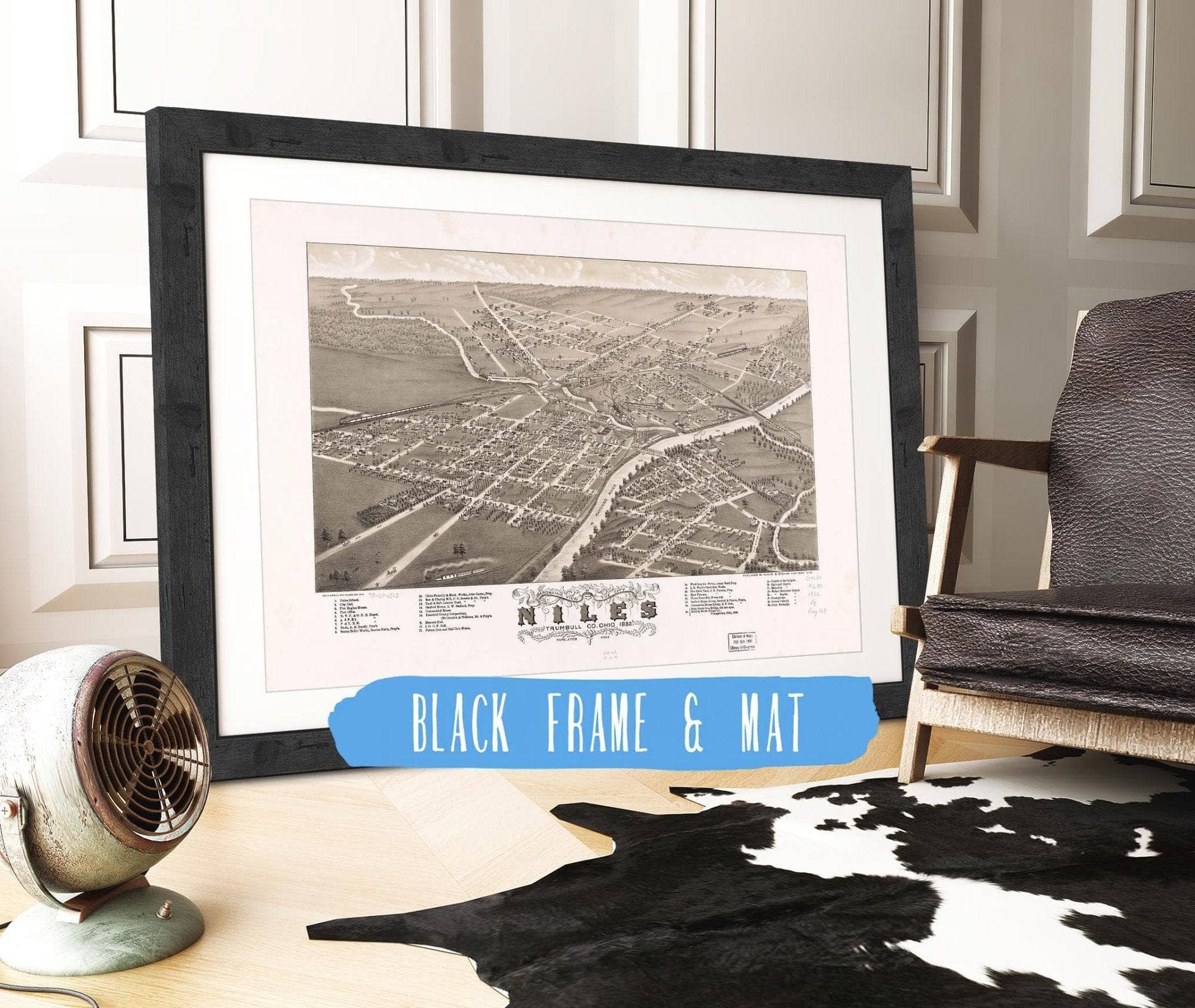 Panoramic View Of The City Of Niles Trumbull Co Ohio 1882 State of Ohio - Image 3