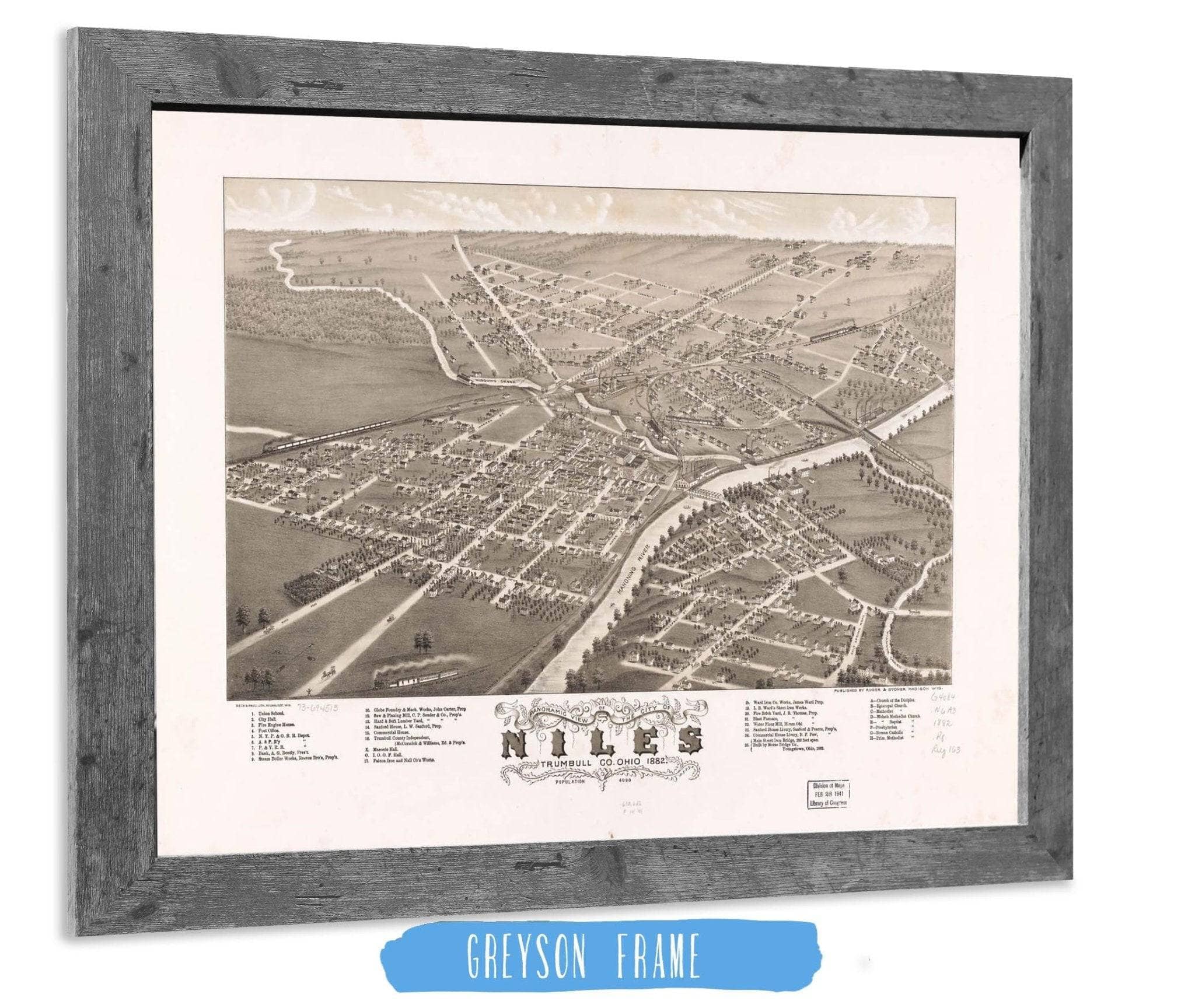 Panoramic View Of The City Of Niles Trumbull Co Ohio 1882 State of Ohio - Image 6