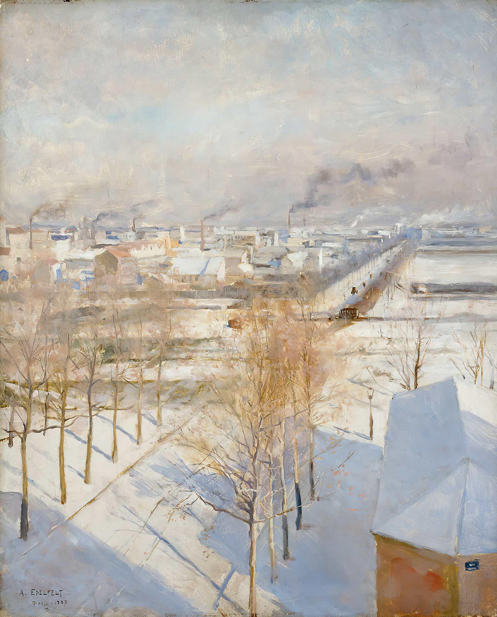 Paris In Snow by Albert Edelfelt