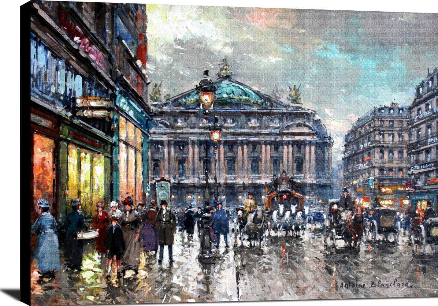 Paris L'opera Painting Antoine Blanchard Canvas Art - Image 2