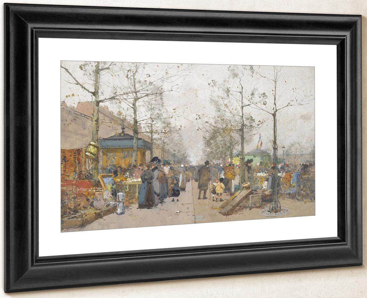 Paris Marche À La Ferraille Boulevard Richard Lenoir By Eugene Galien Laloue - Image 2