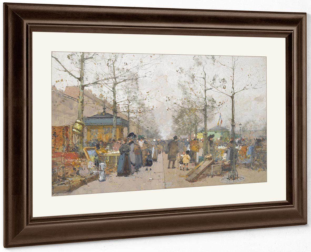 Paris Marche À La Ferraille Boulevard Richard Lenoir By Eugene Galien Laloue - Image 3